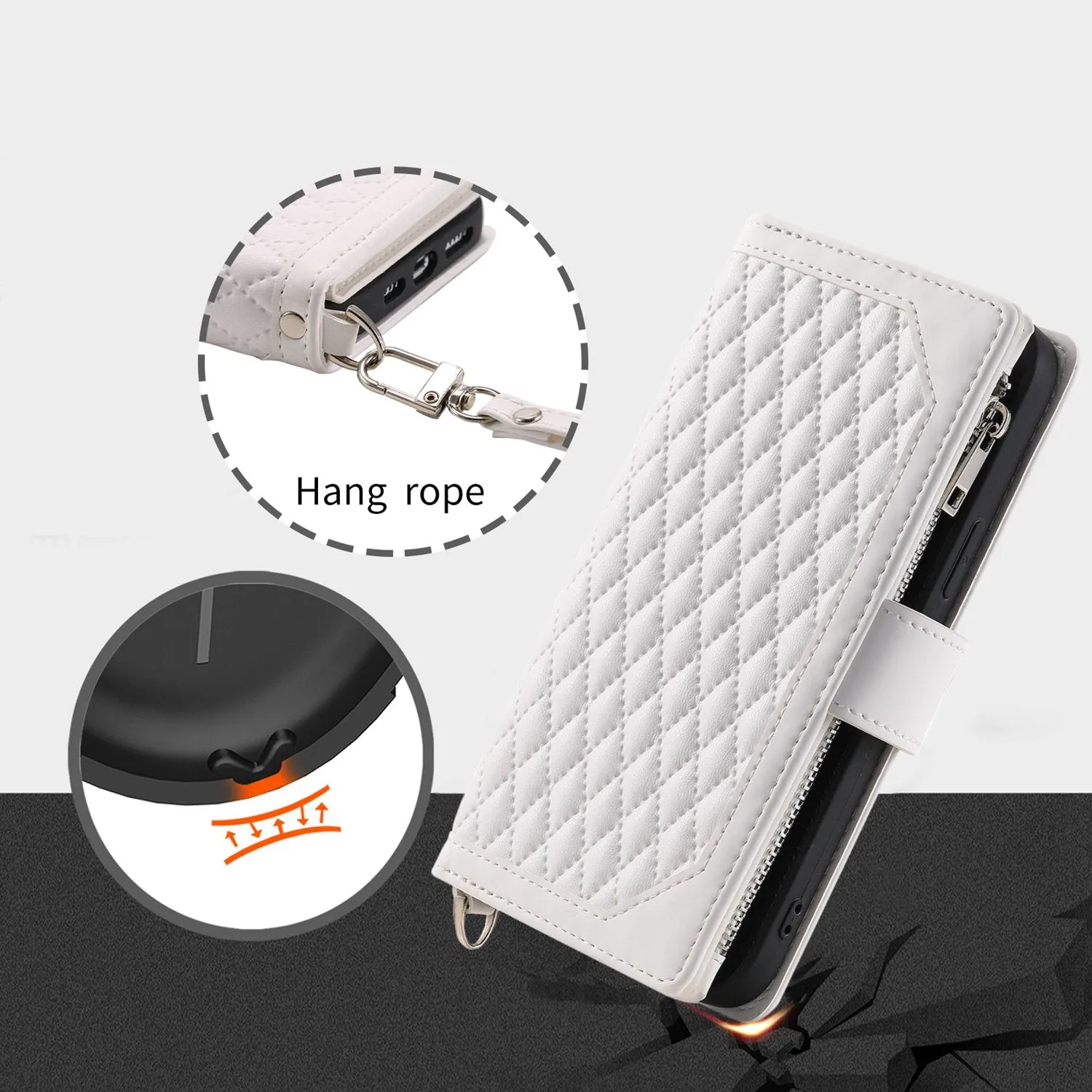 005 Style for Xiaomi Poco M3 Pro 4G / 5G / Redmi Note 10T 5G / Note 10 5G Rhombus Texture Wallet Stand Leather Phone Case with Zipper Pocket and Wrist Strap