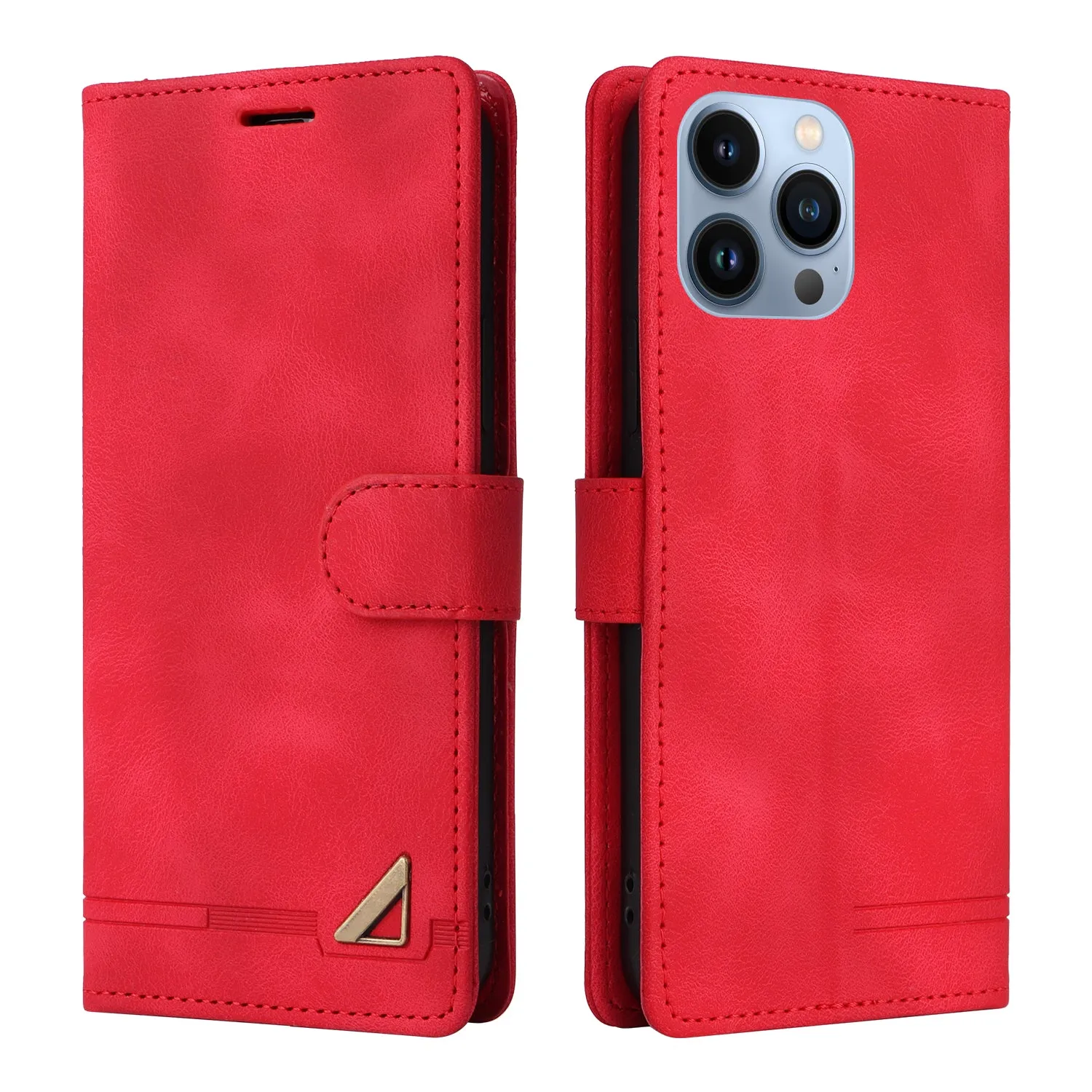 007 Series For iPhone 14 Pro PU Leather Phone Case Skin-touch Drop-proof Stand Shell with Wallet