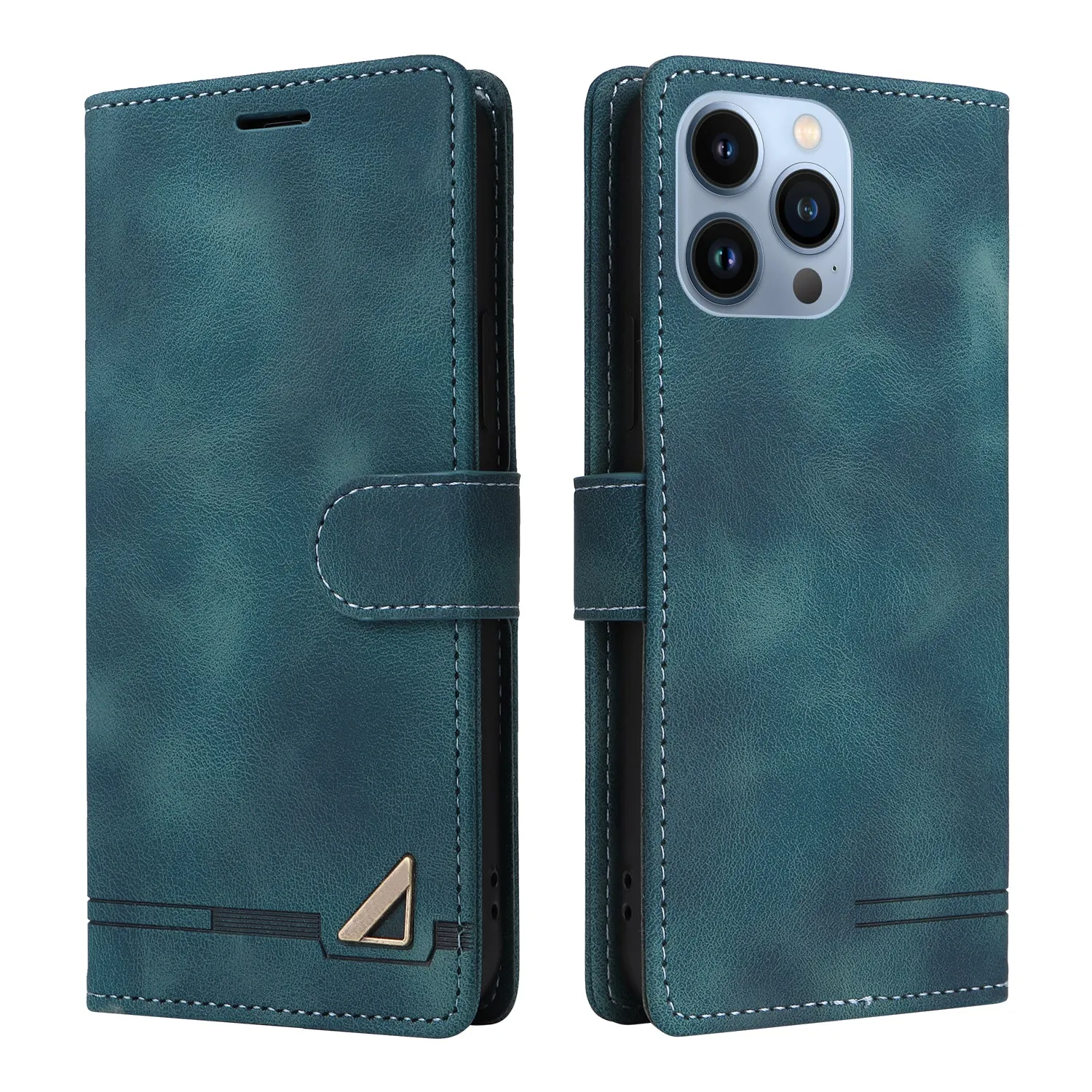 007 Series For iPhone 14 Pro PU Leather Phone Case Skin-touch Drop-proof Stand Shell with Wallet