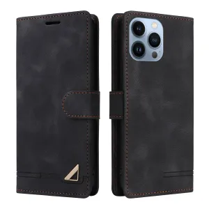 007 Series For iPhone 14 Pro PU Leather Phone Case Skin-touch Drop-proof Stand Shell with Wallet