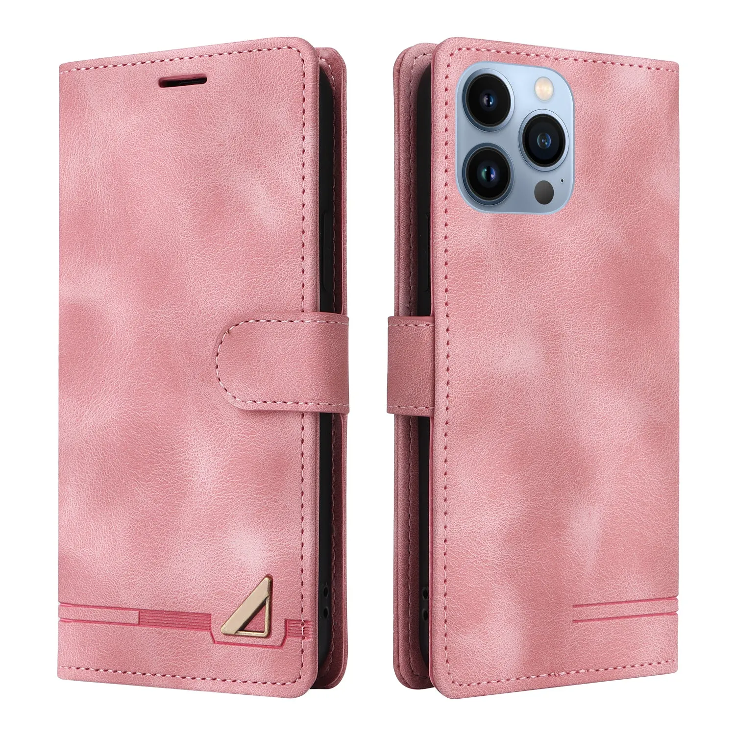 007 Series For iPhone 14 Pro PU Leather Phone Case Skin-touch Drop-proof Stand Shell with Wallet