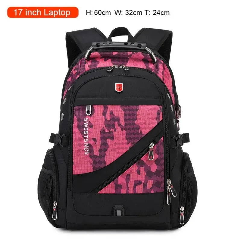 2024 Waterproof Laptop Backpack for Travel and School - Stylish Unisex Oxford Rucksack with USB Charging and Anti-Theft Features