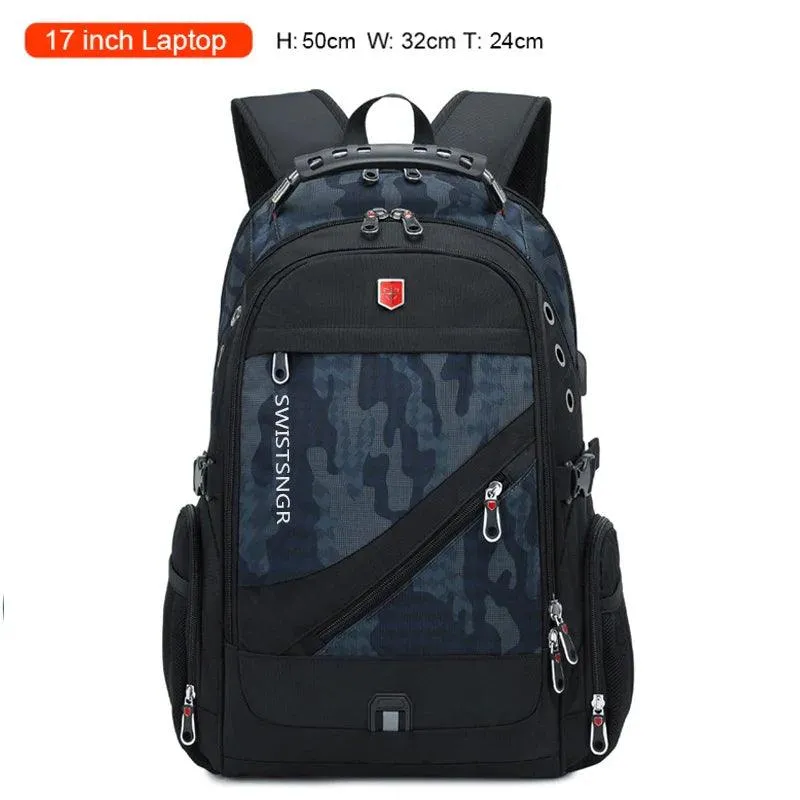 2024 Waterproof Laptop Backpack for Travel and School - Stylish Unisex Oxford Rucksack with USB Charging and Anti-Theft Features