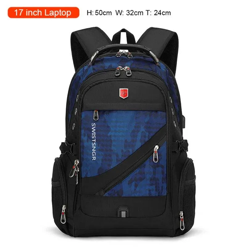 2024 Waterproof Laptop Backpack for Travel and School - Stylish Unisex Oxford Rucksack with USB Charging and Anti-Theft Features