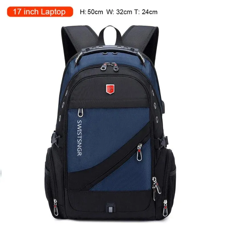 2024 Waterproof Laptop Backpack for Travel and School - Stylish Unisex Oxford Rucksack with USB Charging and Anti-Theft Features