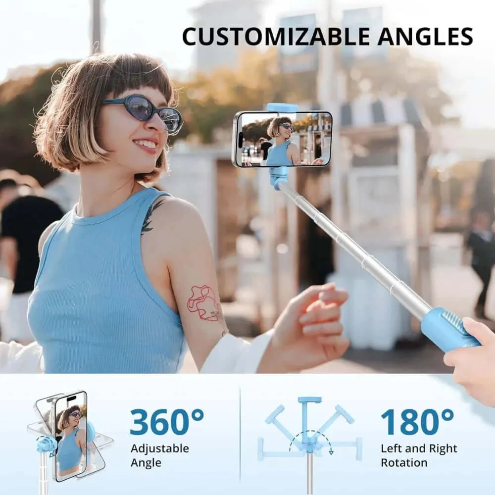 55 Inch Selfie Stick Tripod, All-in-one Extendable Aluminum Phone Tripod