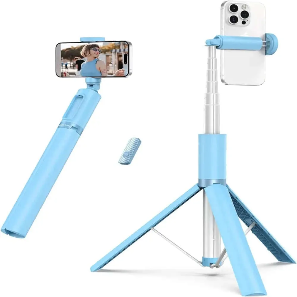 55 Inch Selfie Stick Tripod, All-in-one Extendable Aluminum Phone Tripod