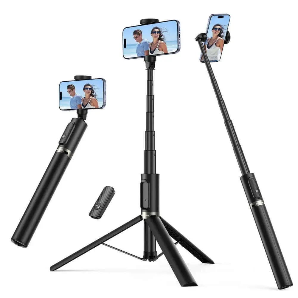 55 Inch Selfie Stick Tripod, All-in-one Extendable Aluminum Phone Tripod