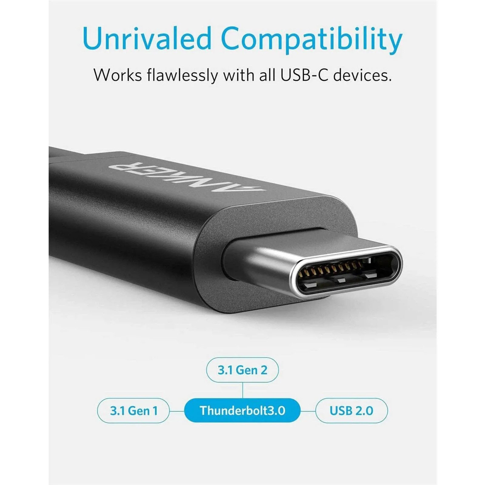 Anker Thunderbolt 3.0 1.6Ft USB-C To USB-C Cable (Online) - Black