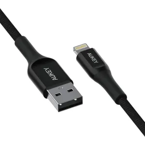 Aukey CB-AKL1 USB-A To Lightning Cable (1M) – Black Color