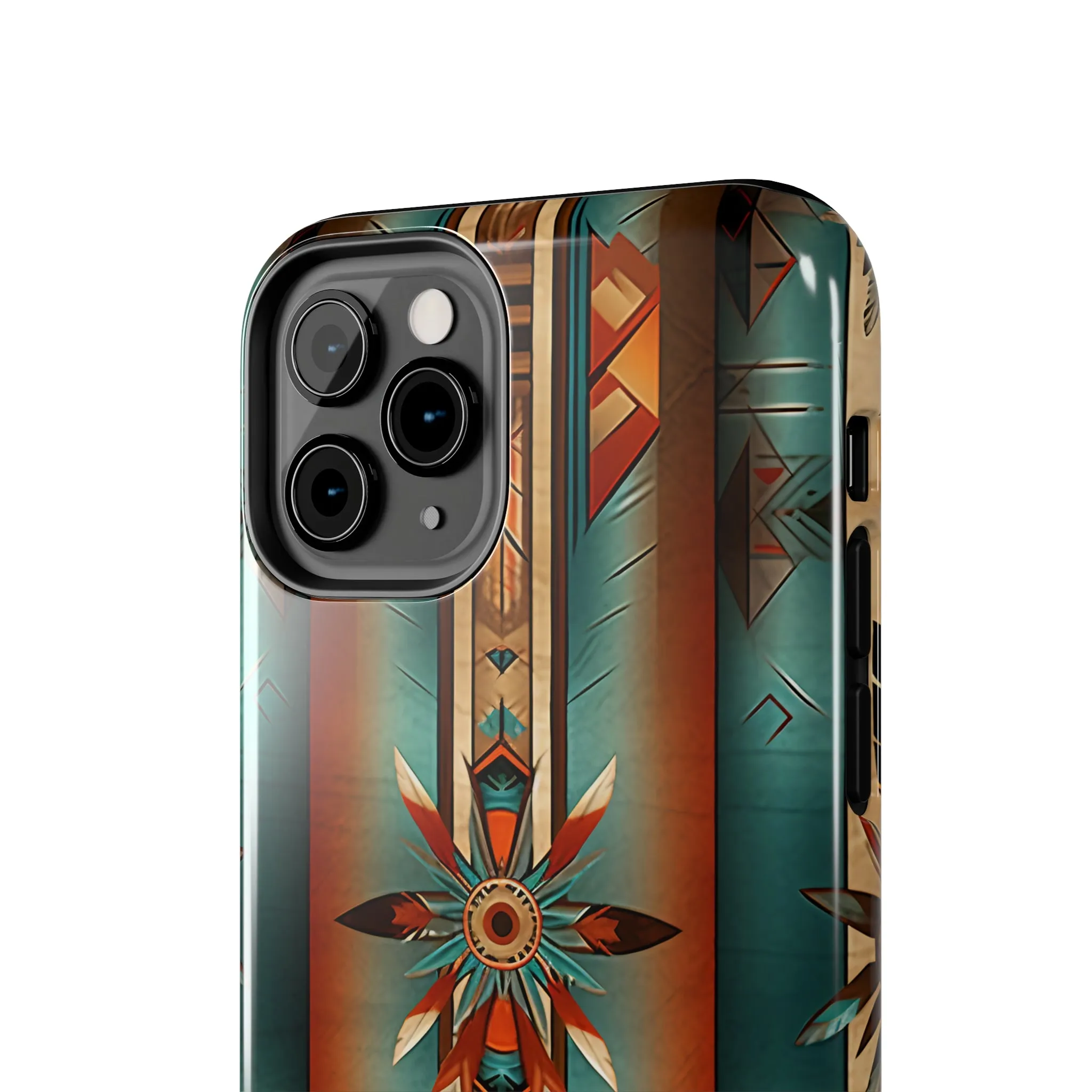 Beautiful Blue Native American Pattern Design Tough Phone Case compatible with a large variety of iPhone models, Gift, Phone Case