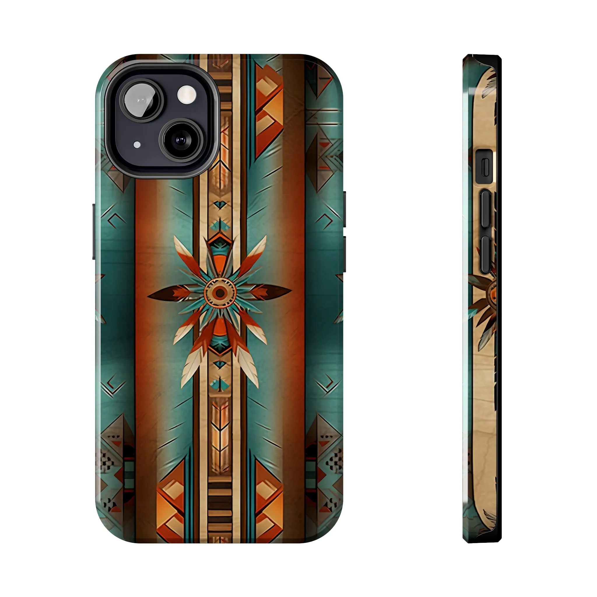 Beautiful Blue Native American Pattern Design Tough Phone Case compatible with a large variety of iPhone models, Gift, Phone Case