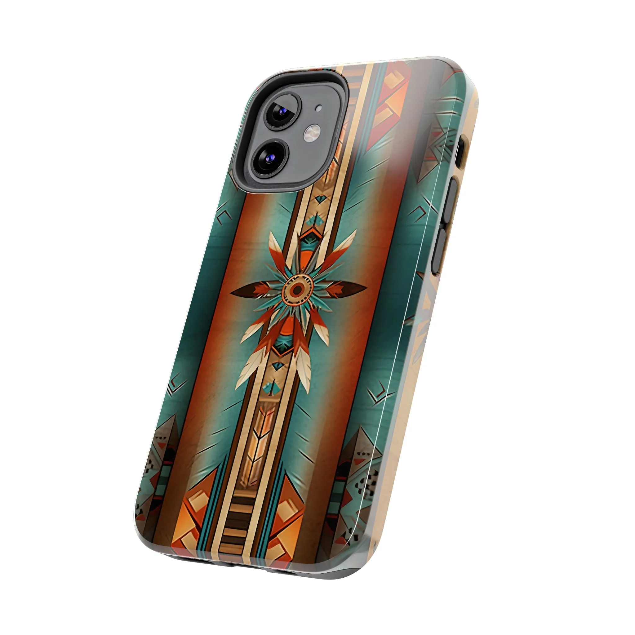 Beautiful Blue Native American Pattern Design Tough Phone Case compatible with a large variety of iPhone models, Gift, Phone Case