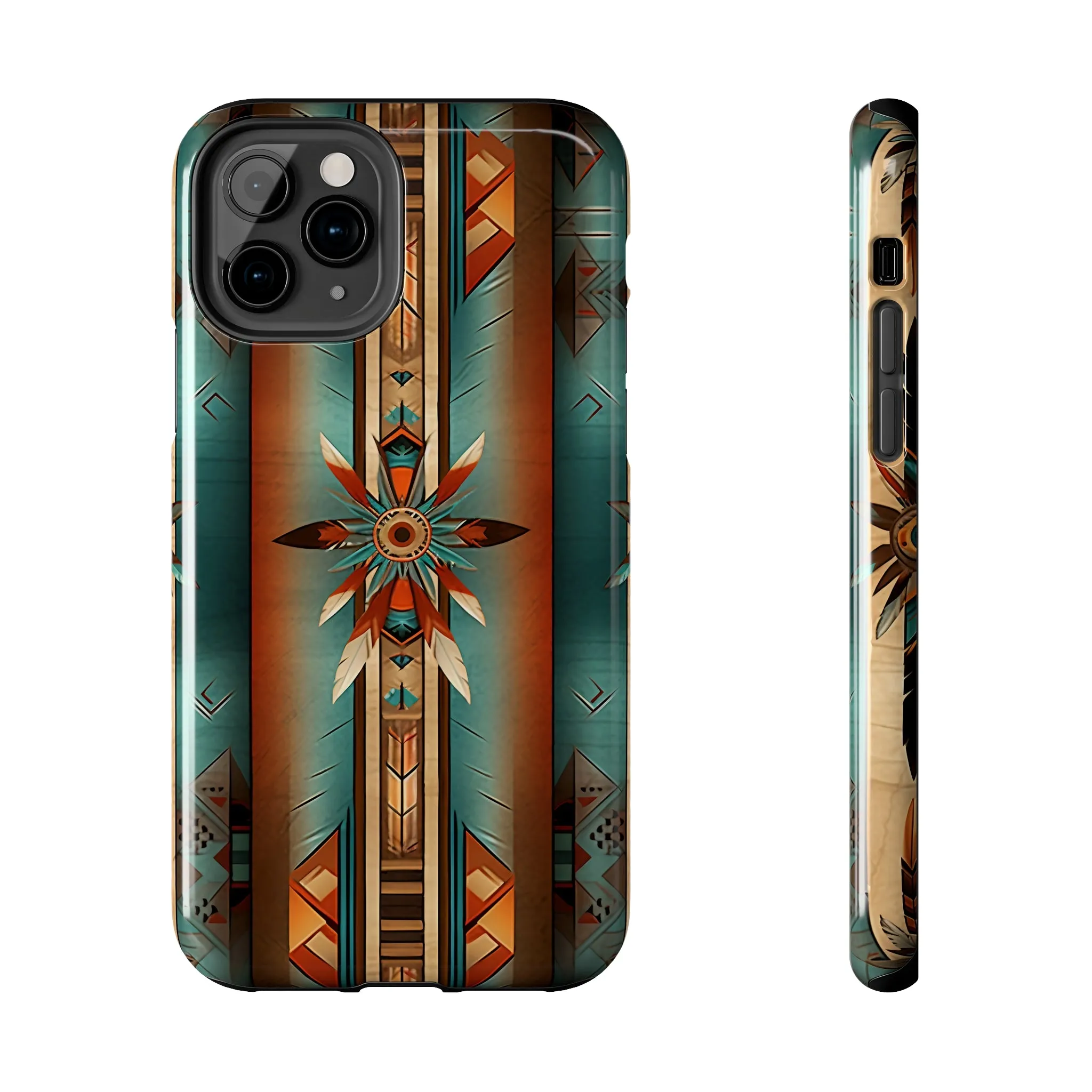 Beautiful Blue Native American Pattern Design Tough Phone Case compatible with a large variety of iPhone models, Gift, Phone Case