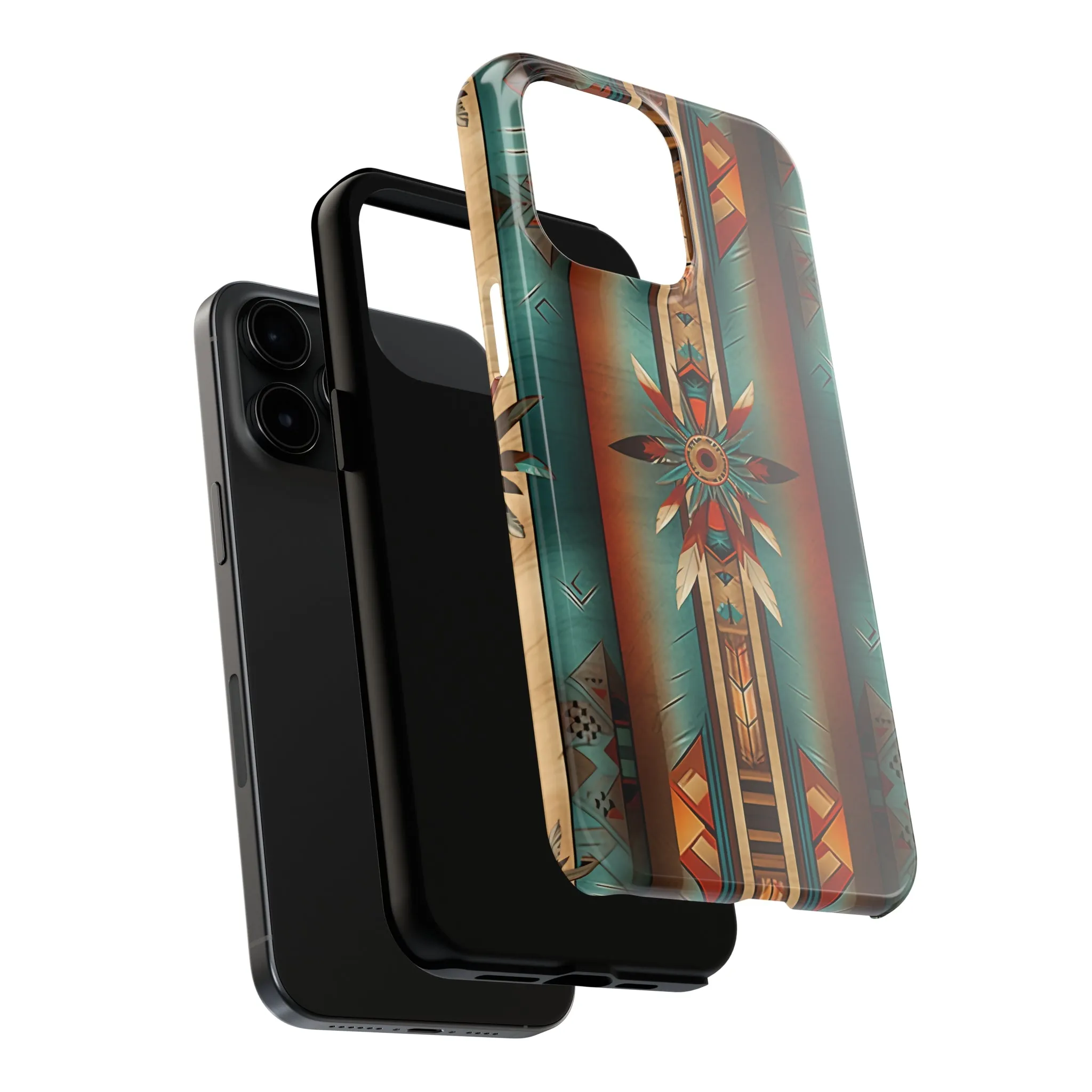 Beautiful Blue Native American Pattern Design Tough Phone Case compatible with a large variety of iPhone models, Gift, Phone Case