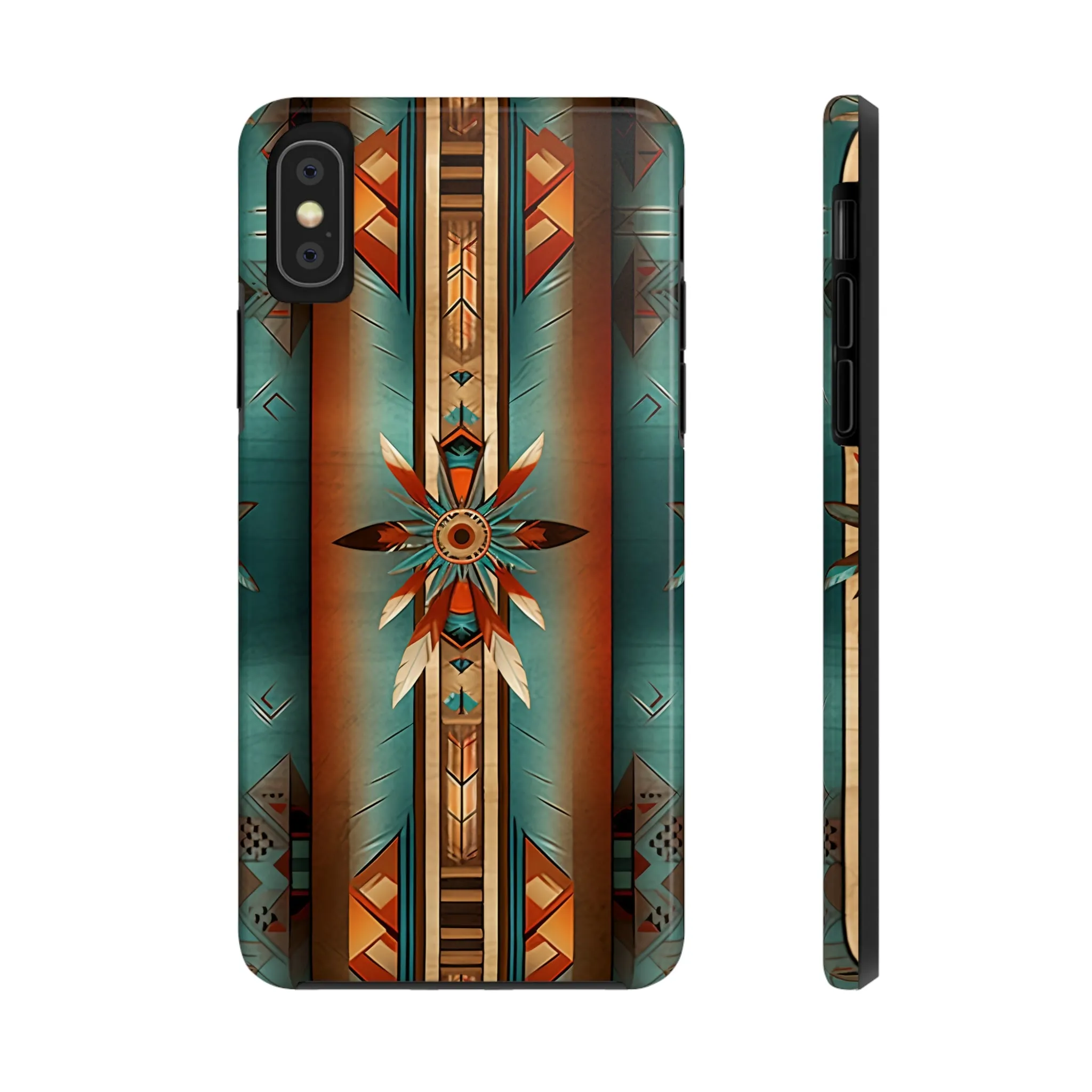 Beautiful Blue Native American Pattern Design Tough Phone Case compatible with a large variety of iPhone models, Gift, Phone Case