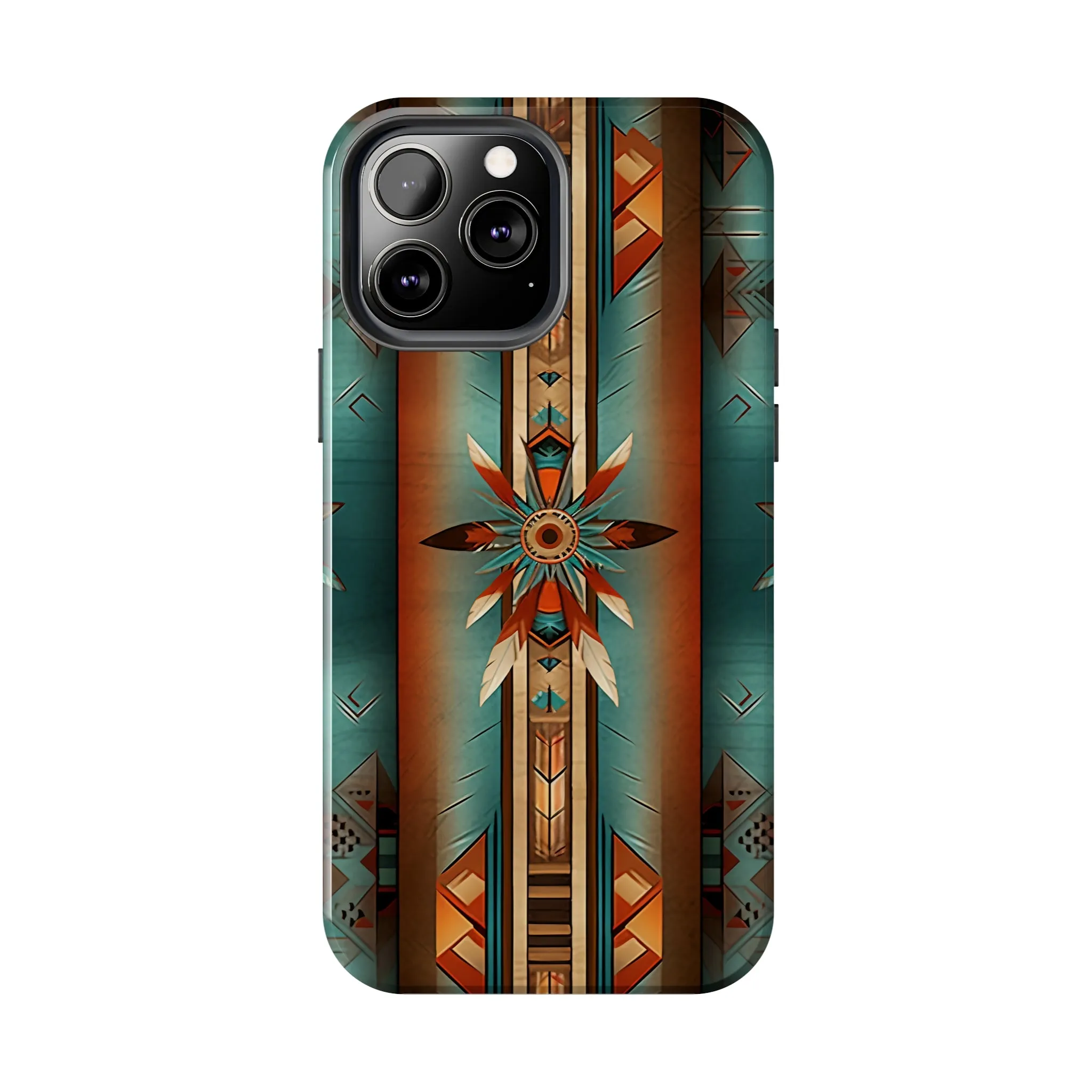 Beautiful Blue Native American Pattern Design Tough Phone Case compatible with a large variety of iPhone models, Gift, Phone Case