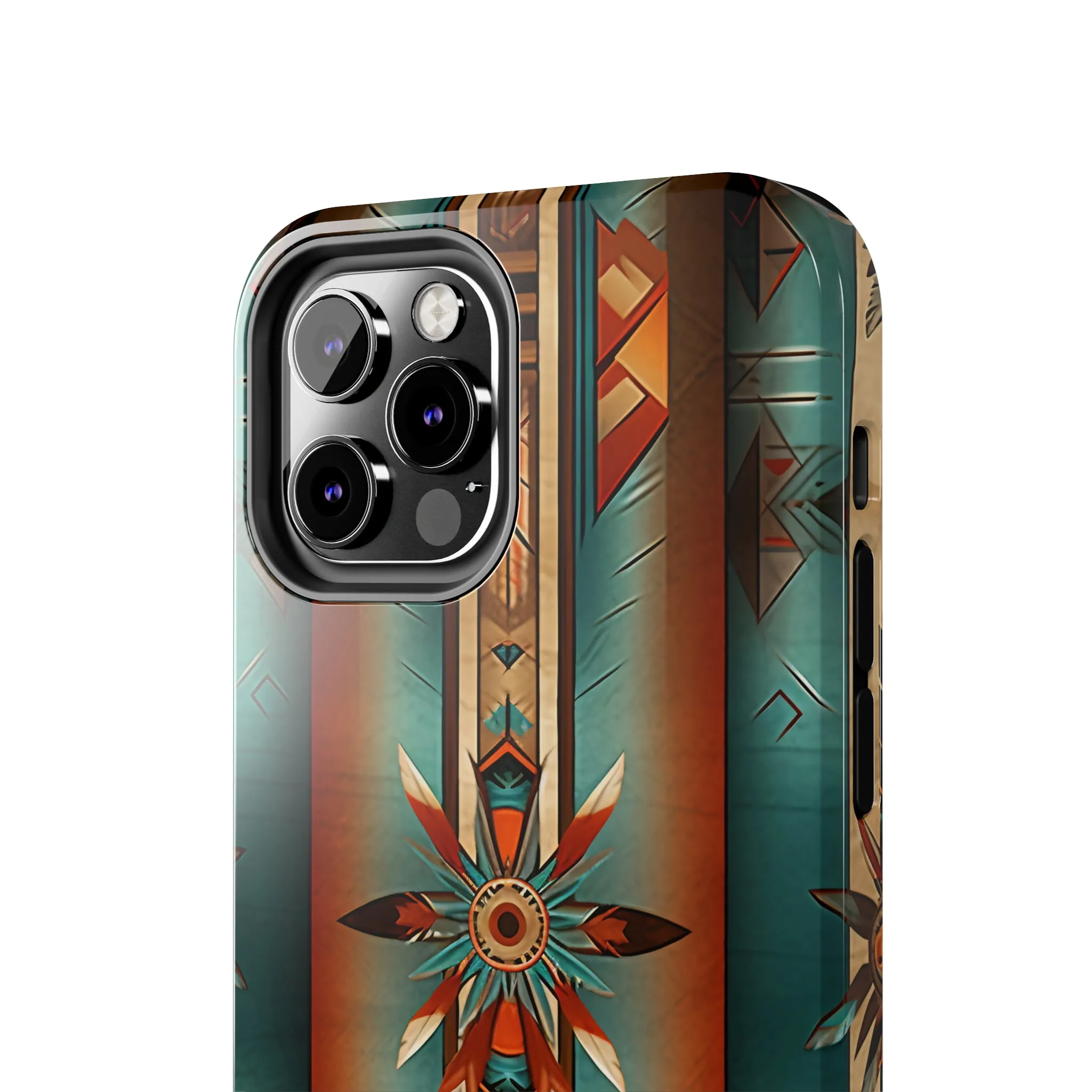 Beautiful Blue Native American Pattern Design Tough Phone Case compatible with a large variety of iPhone models, Gift, Phone Case