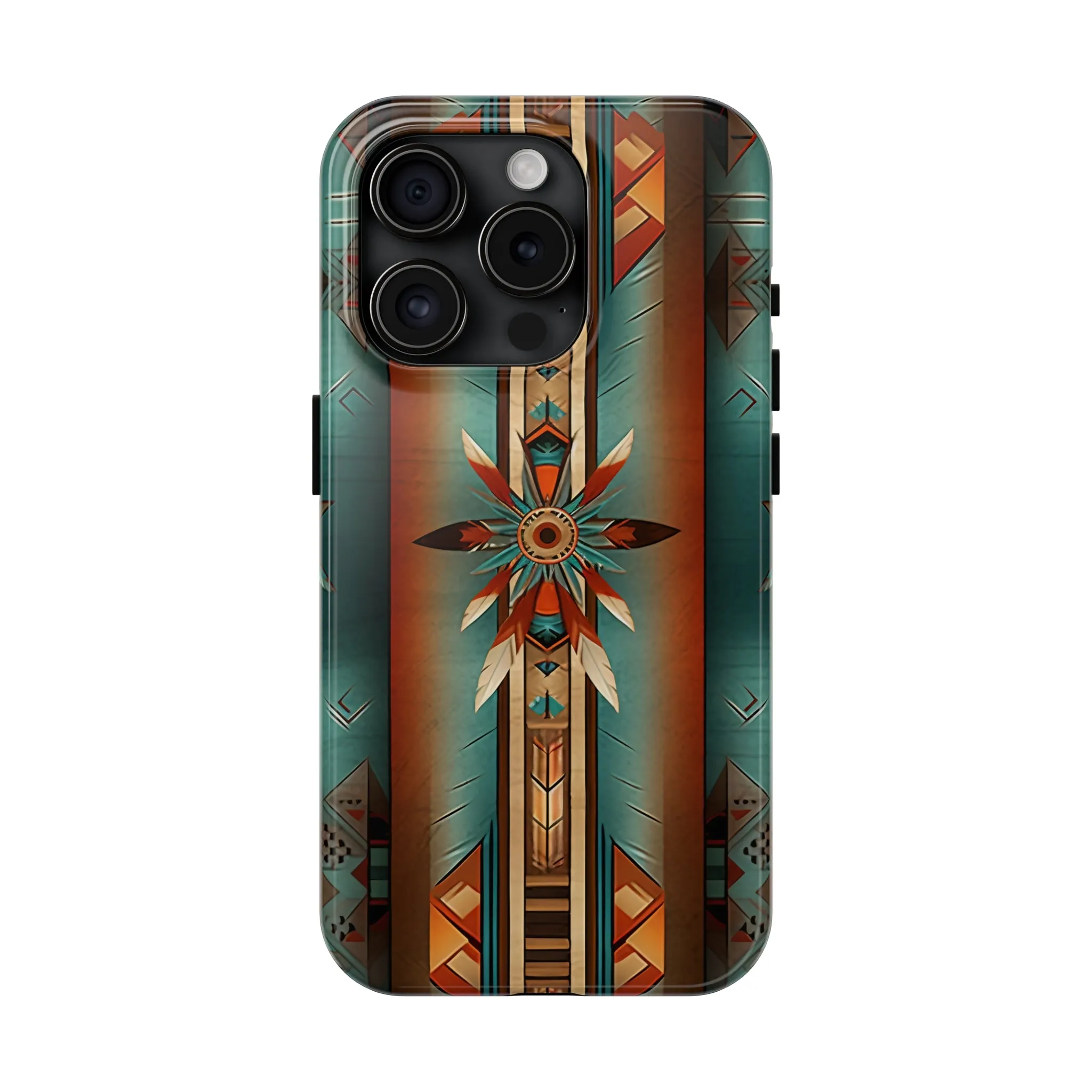 Beautiful Blue Native American Pattern Design Tough Phone Case compatible with a large variety of iPhone models, Gift, Phone Case