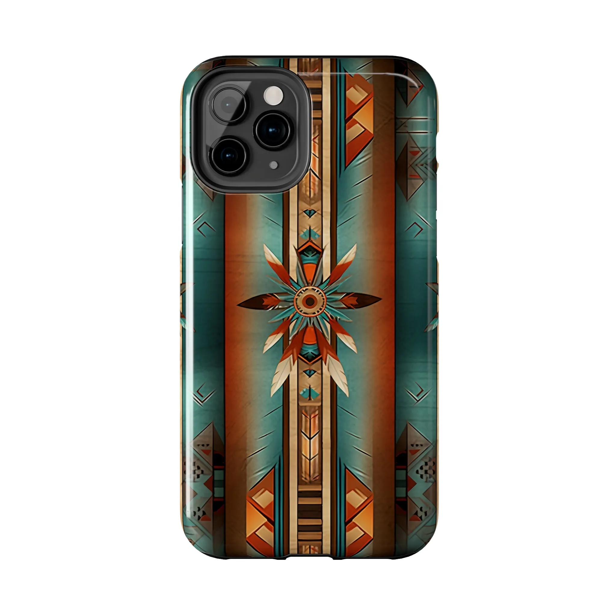 Beautiful Blue Native American Pattern Design Tough Phone Case compatible with a large variety of iPhone models, Gift, Phone Case