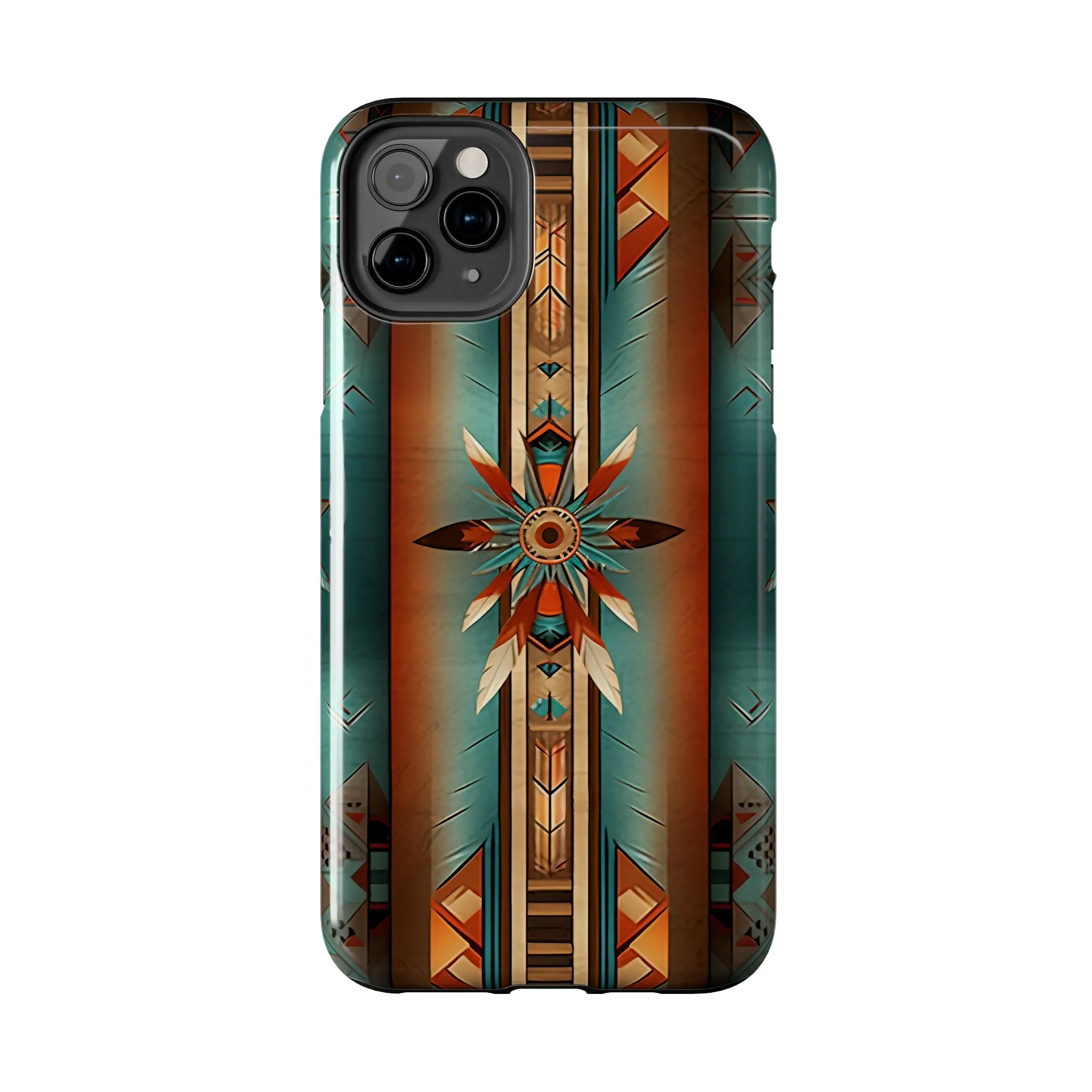 Beautiful Blue Native American Pattern Design Tough Phone Case compatible with a large variety of iPhone models, Gift, Phone Case