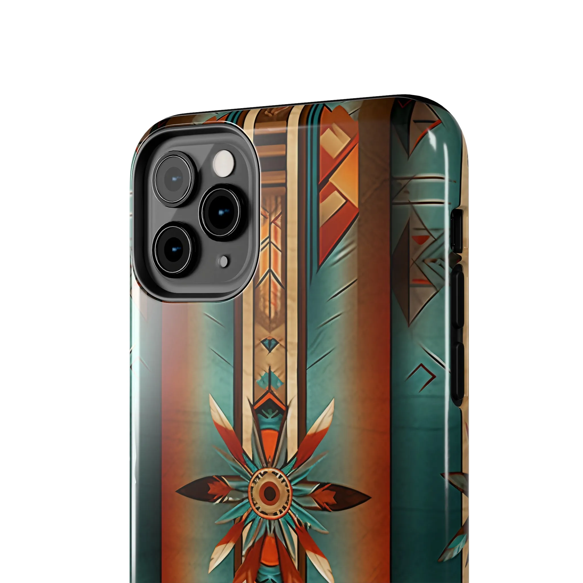 Beautiful Blue Native American Pattern Design Tough Phone Case compatible with a large variety of iPhone models, Gift, Phone Case