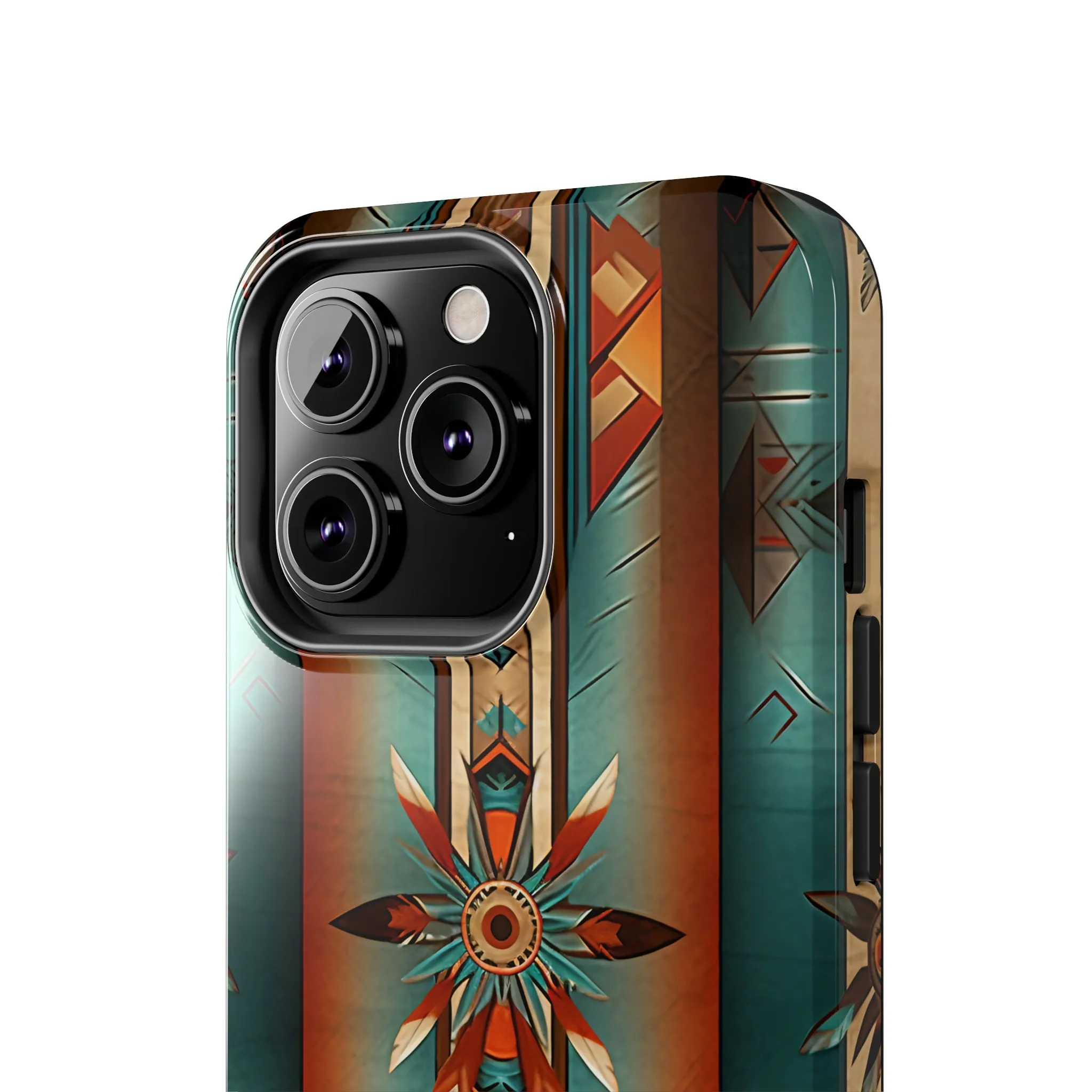 Beautiful Blue Native American Pattern Design Tough Phone Case compatible with a large variety of iPhone models, Gift, Phone Case