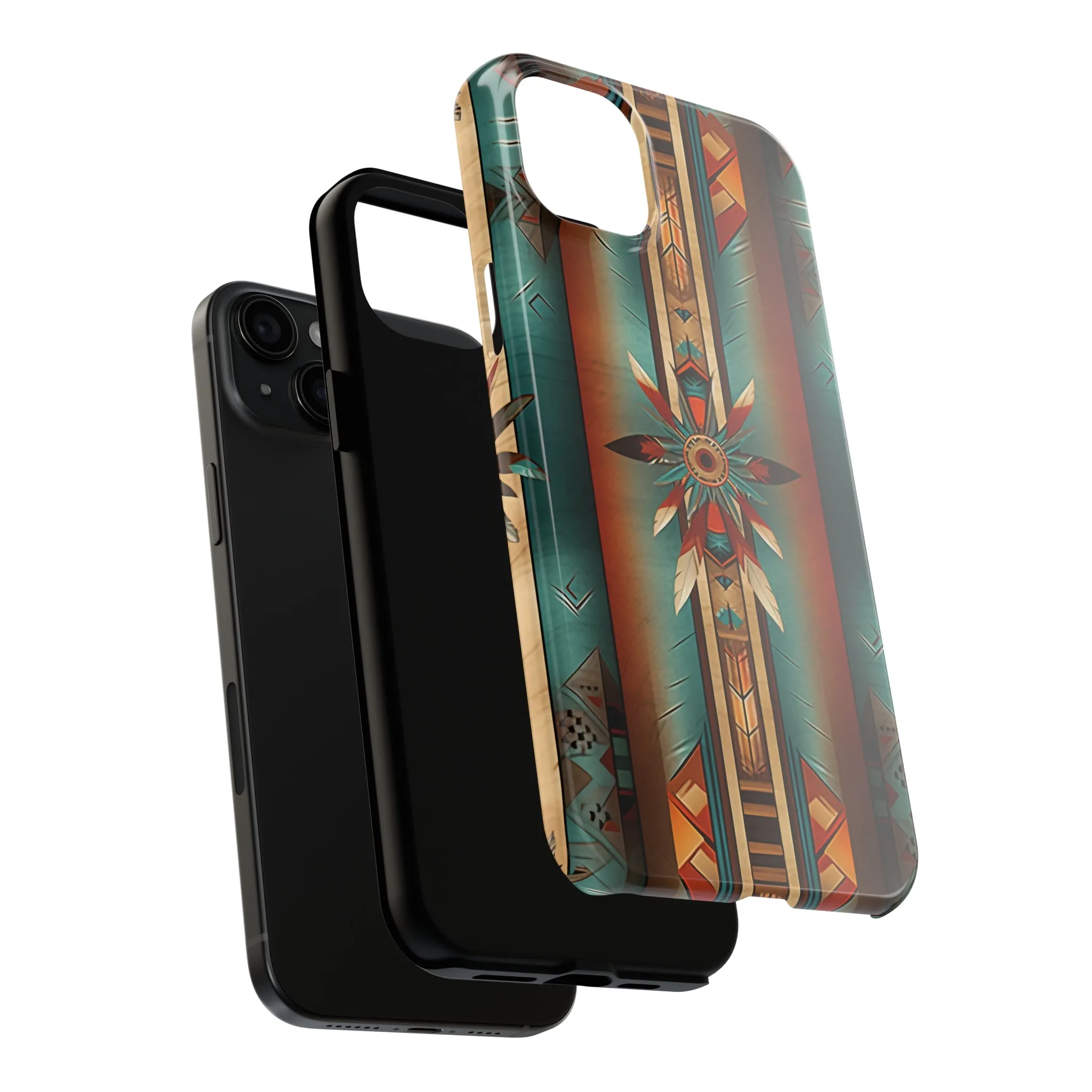 Beautiful Blue Native American Pattern Design Tough Phone Case compatible with a large variety of iPhone models, Gift, Phone Case