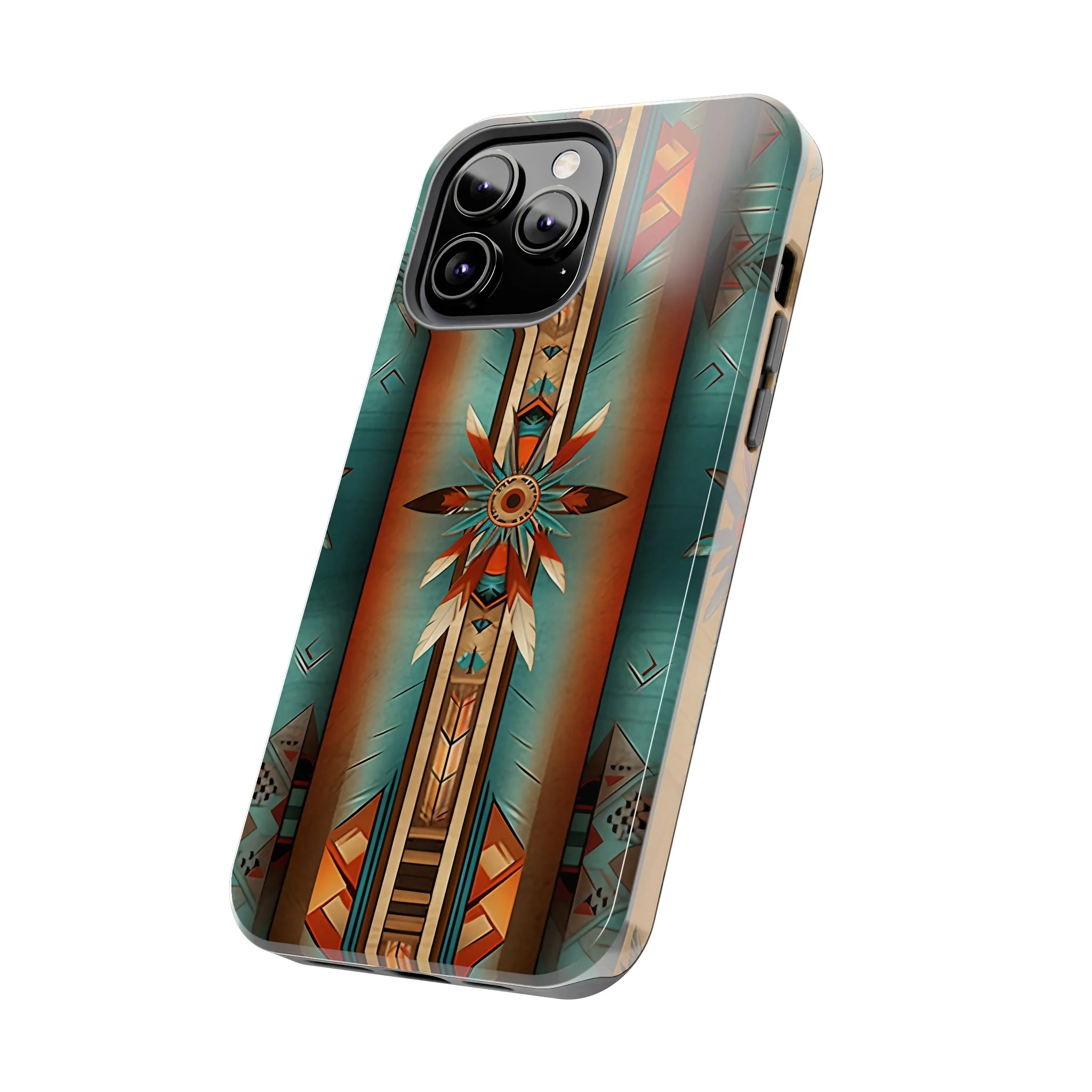 Beautiful Blue Native American Pattern Design Tough Phone Case compatible with a large variety of iPhone models, Gift, Phone Case