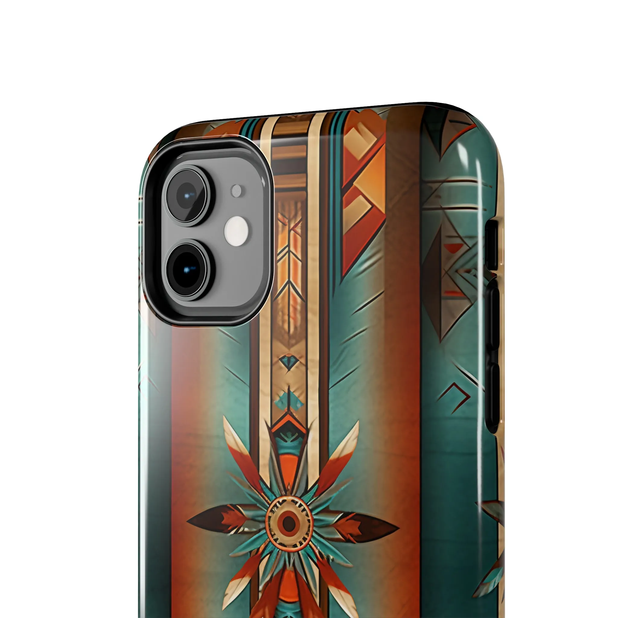 Beautiful Blue Native American Pattern Design Tough Phone Case compatible with a large variety of iPhone models, Gift, Phone Case