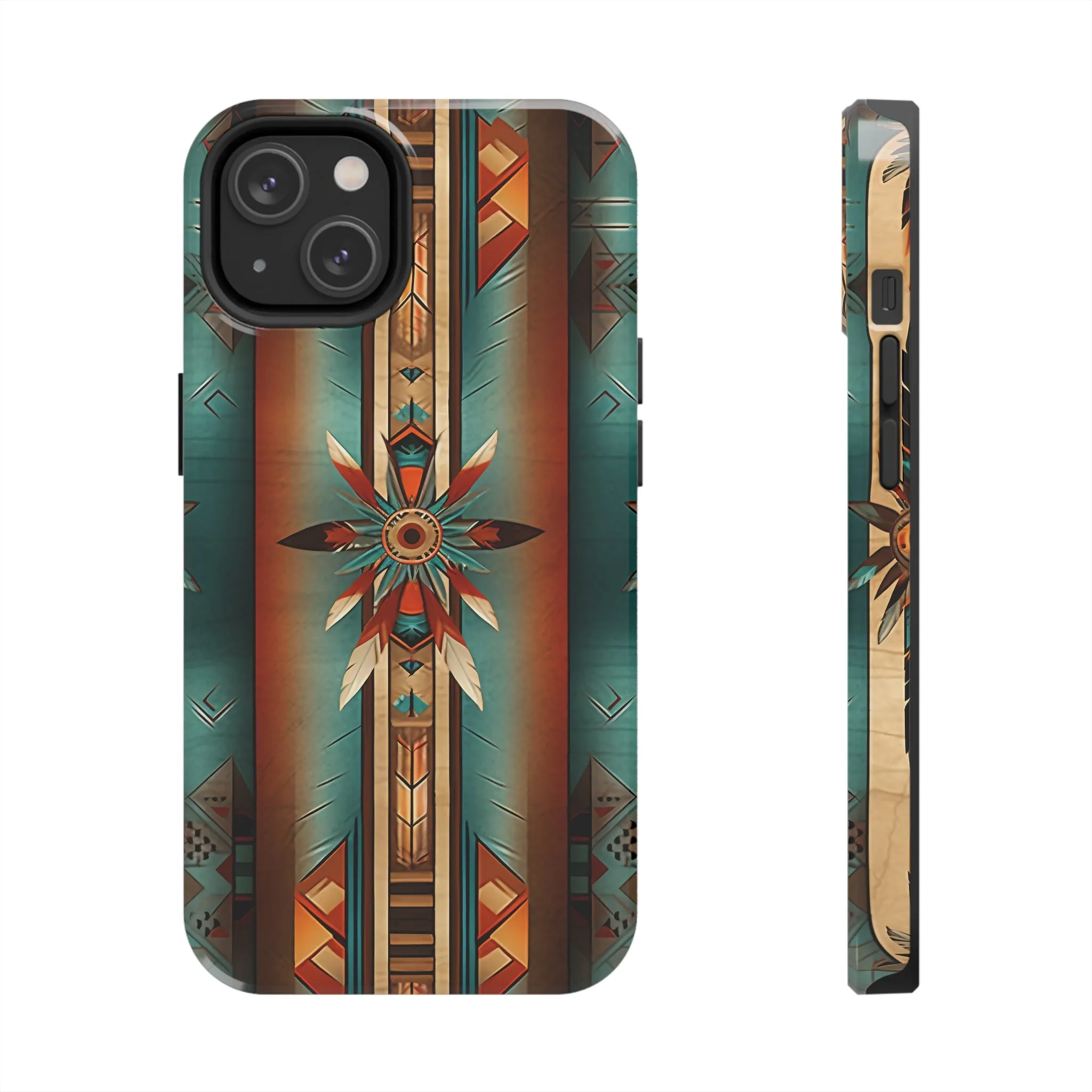 Beautiful Blue Native American Pattern Design Tough Phone Case compatible with a large variety of iPhone models, Gift, Phone Case