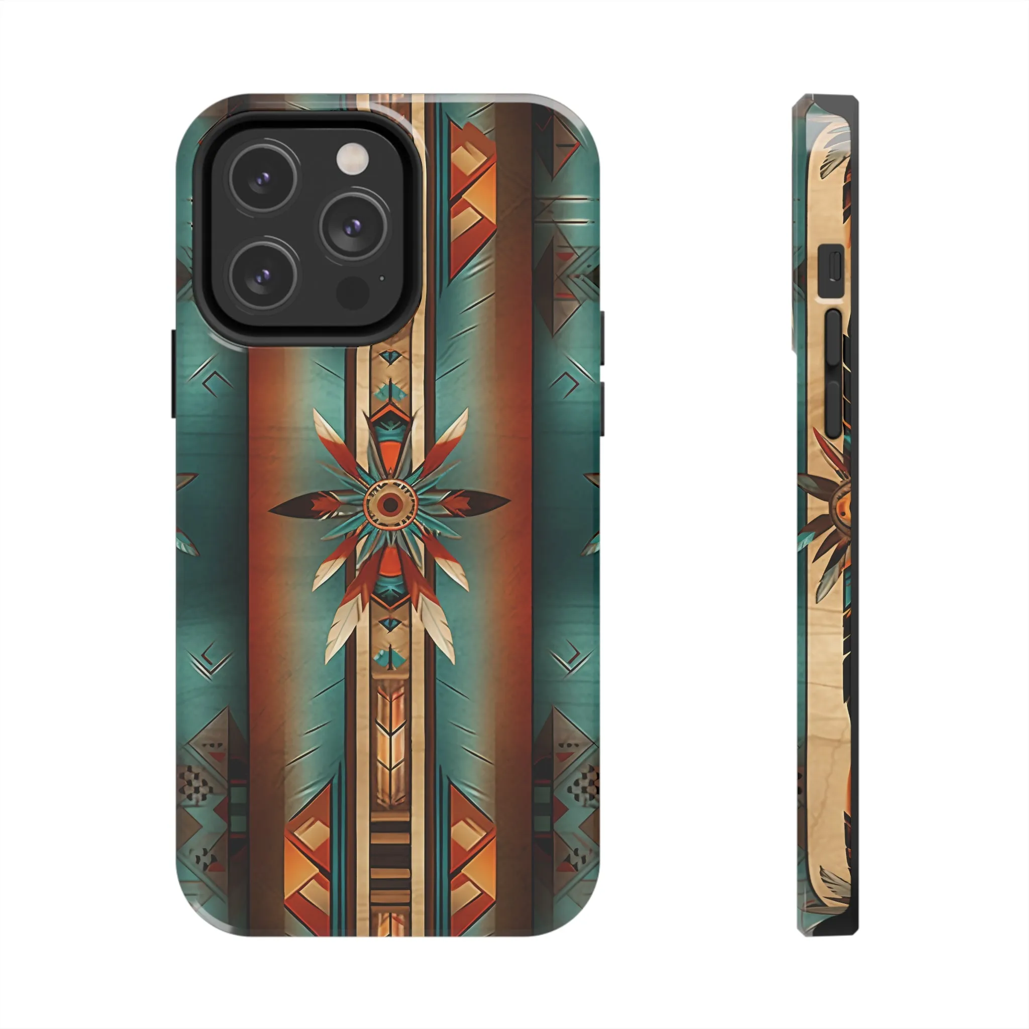 Beautiful Blue Native American Pattern Design Tough Phone Case compatible with a large variety of iPhone models, Gift, Phone Case