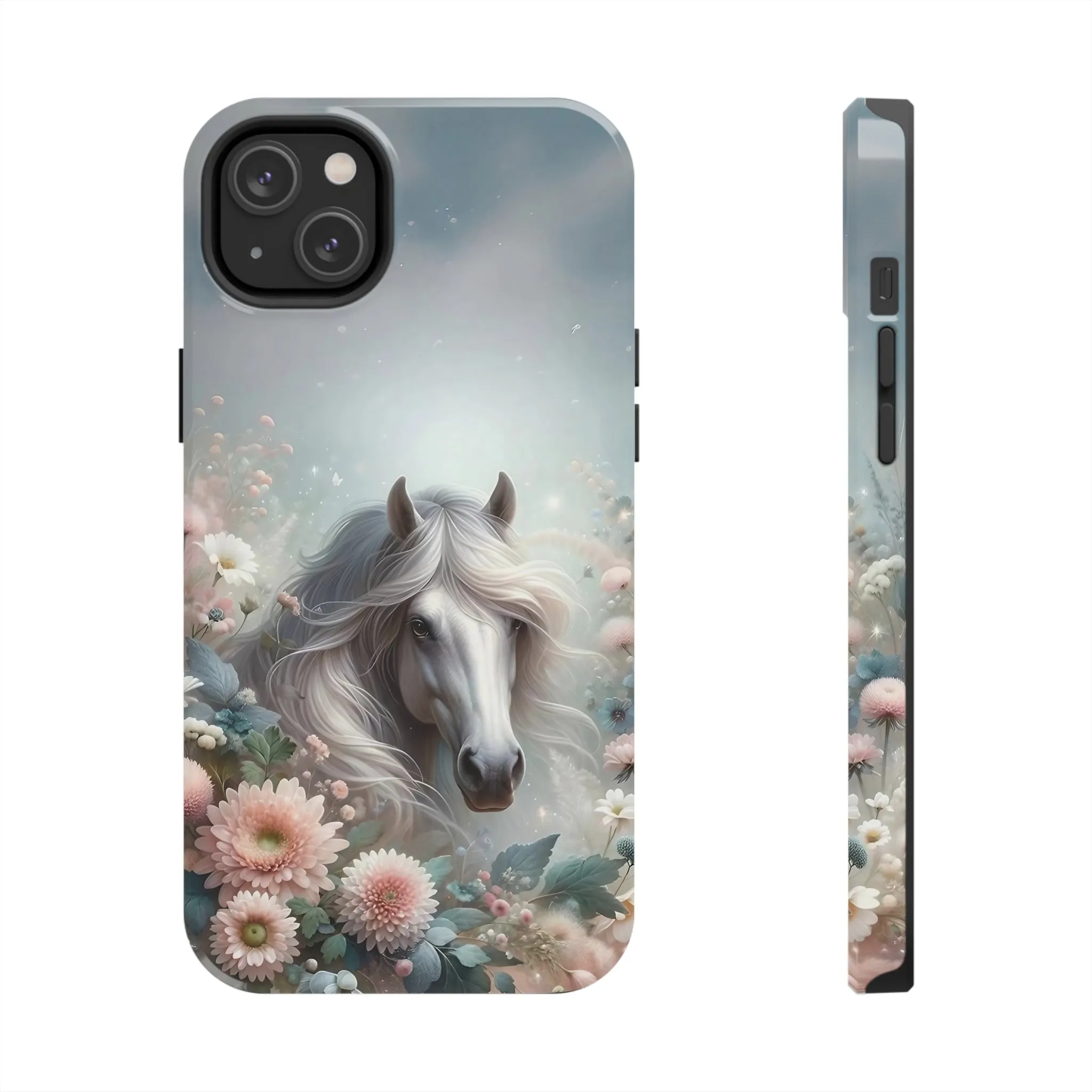 Beautiful Horse and Floral print Design Tough Phone Case compatible with a large variety of iPhone models, Gift, Phone Case