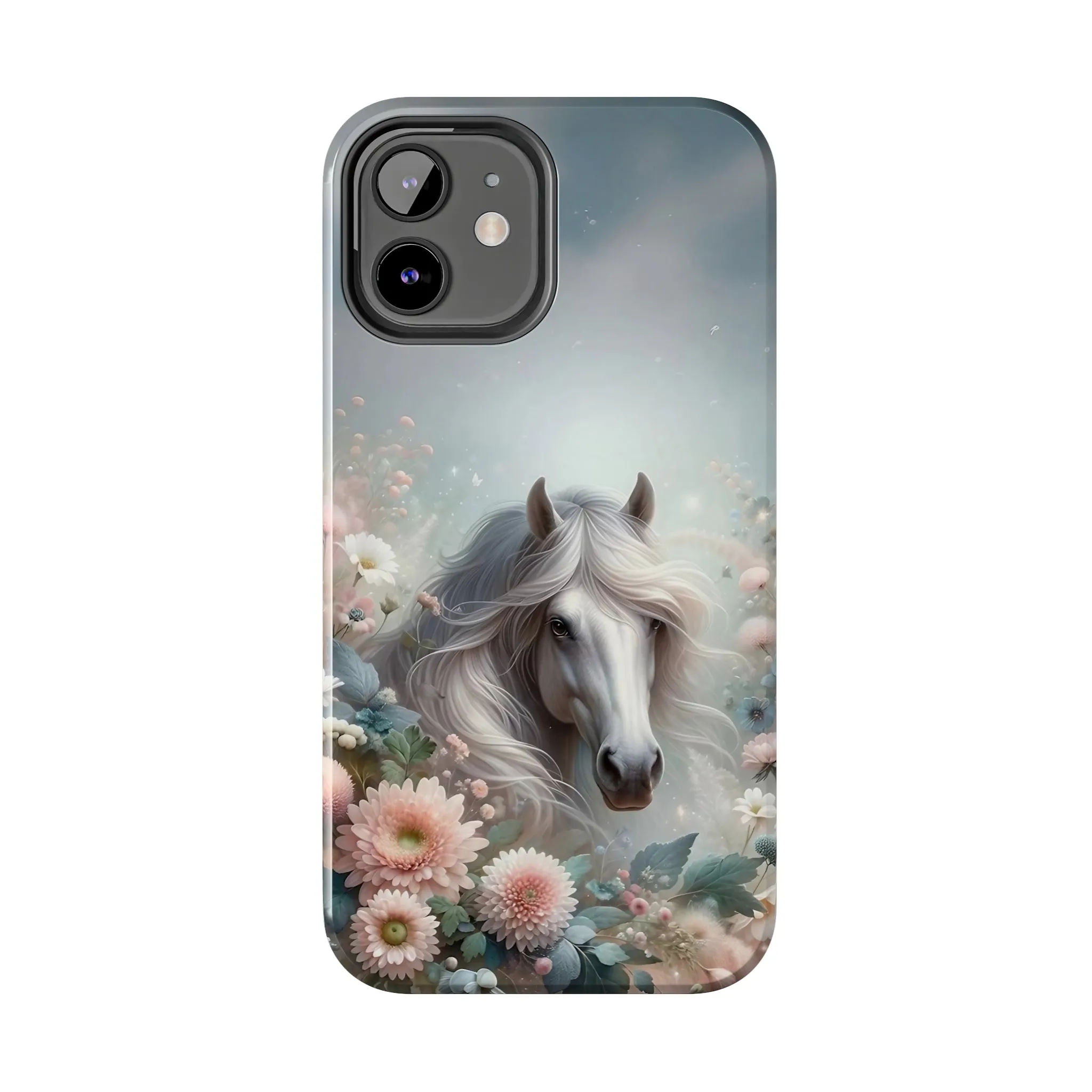 Beautiful Horse and Floral print Design Tough Phone Case compatible with a large variety of iPhone models, Gift, Phone Case