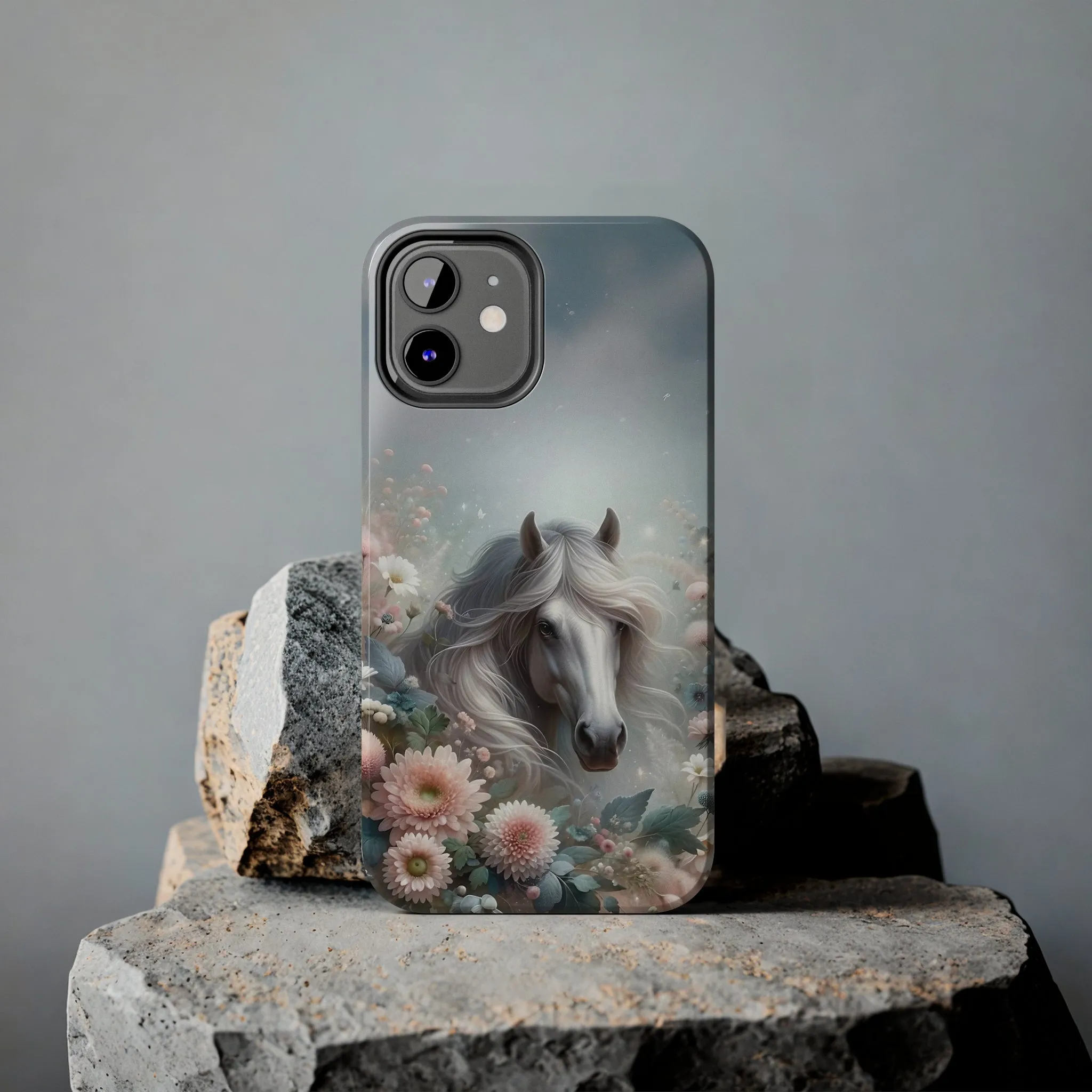 Beautiful Horse and Floral print Design Tough Phone Case compatible with a large variety of iPhone models, Gift, Phone Case