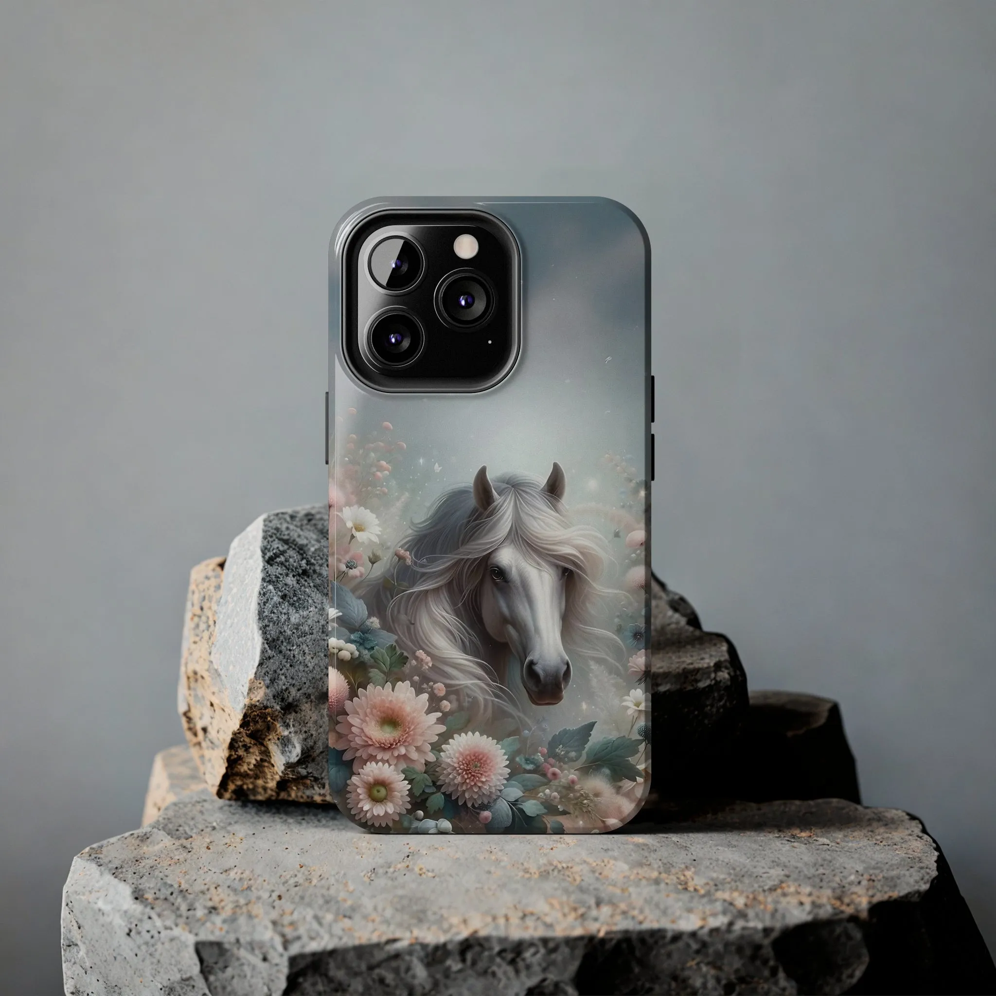 Beautiful Horse and Floral print Design Tough Phone Case compatible with a large variety of iPhone models, Gift, Phone Case