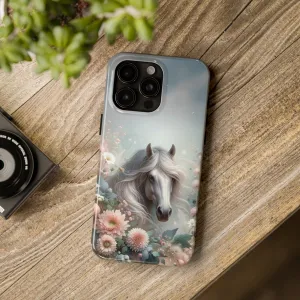 Beautiful Horse and Floral print Design Tough Phone Case compatible with a large variety of iPhone models, Gift, Phone Case