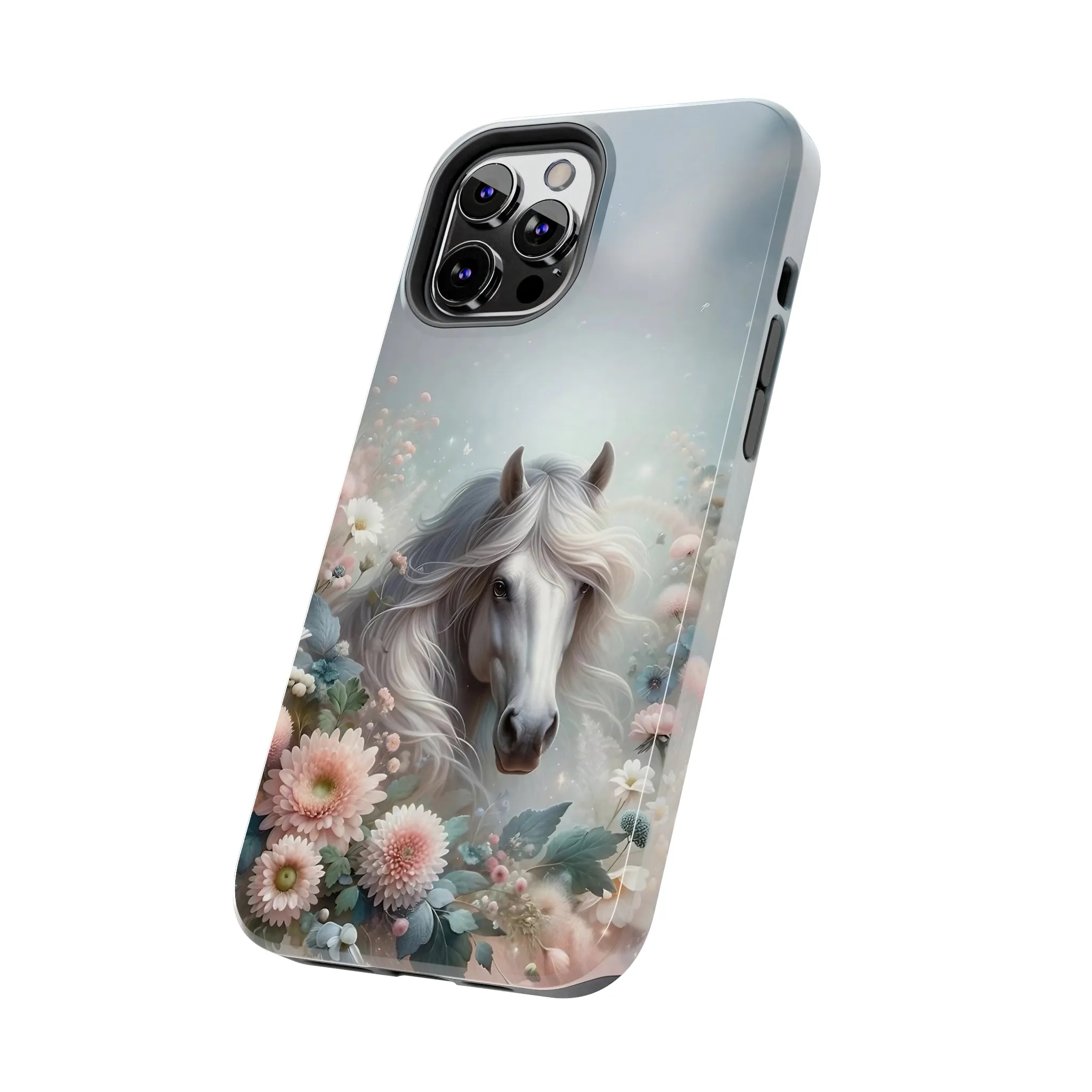 Beautiful Horse and Floral print Design Tough Phone Case compatible with a large variety of iPhone models, Gift, Phone Case