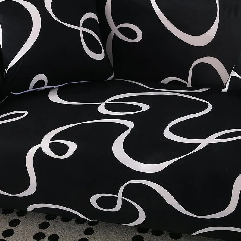 Black wave - Extendable Armchair and Sofa Covers - The Sofa Cover House