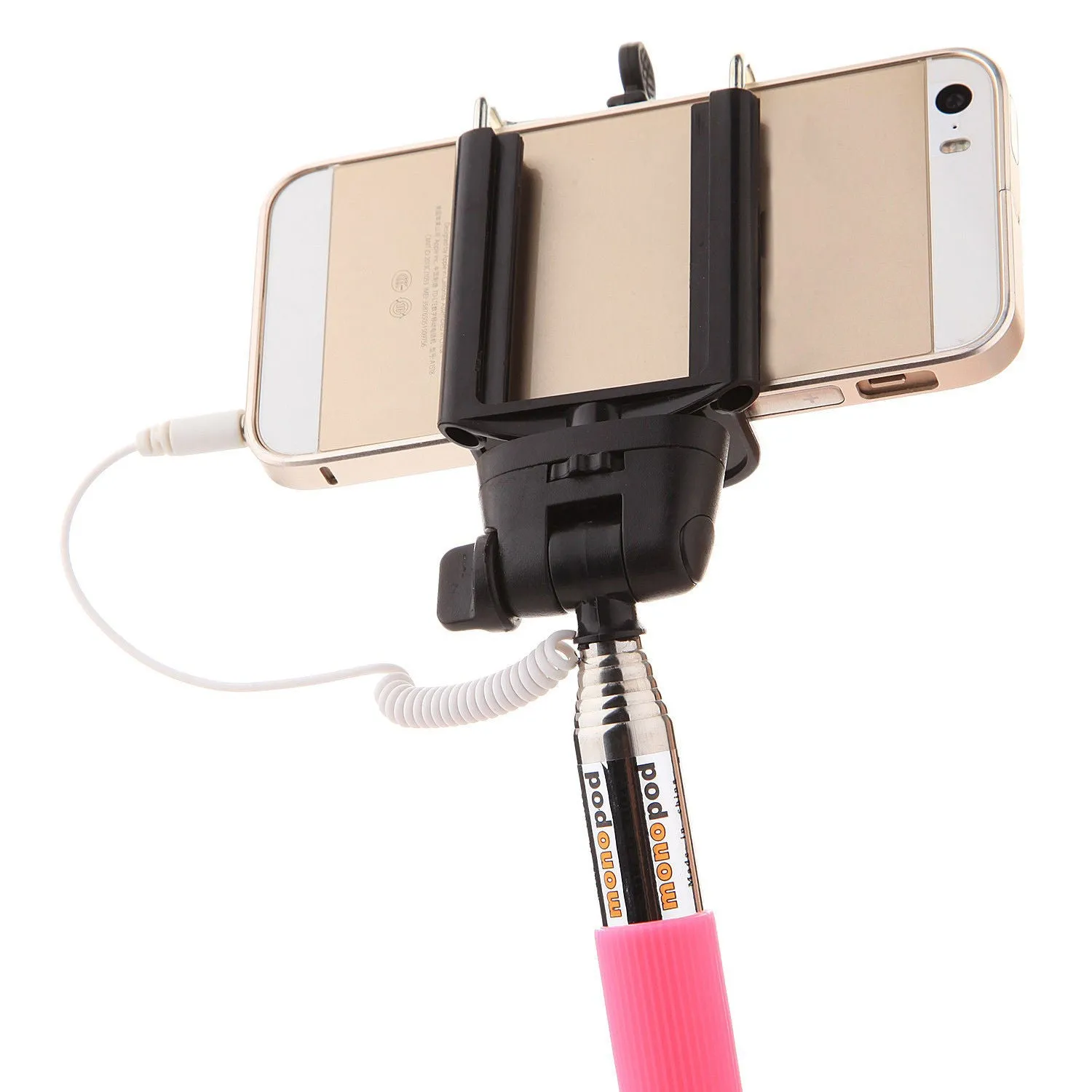 Blue 3.5mm Extendable Selfie Wired Stick Phone Holder Remote Shutter Monopod For smartphone iphone