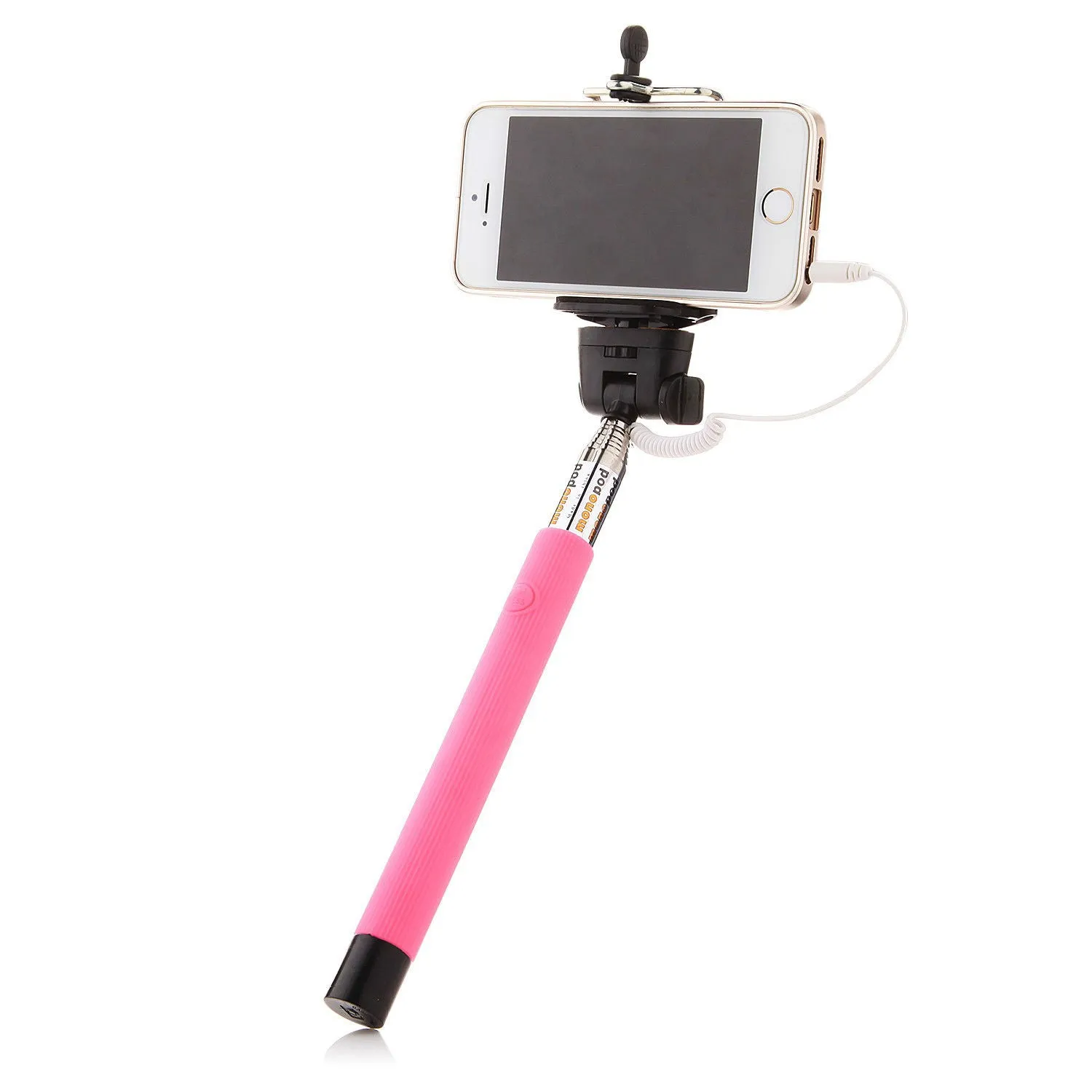 Blue 3.5mm Extendable Selfie Wired Stick Phone Holder Remote Shutter Monopod For smartphone iphone