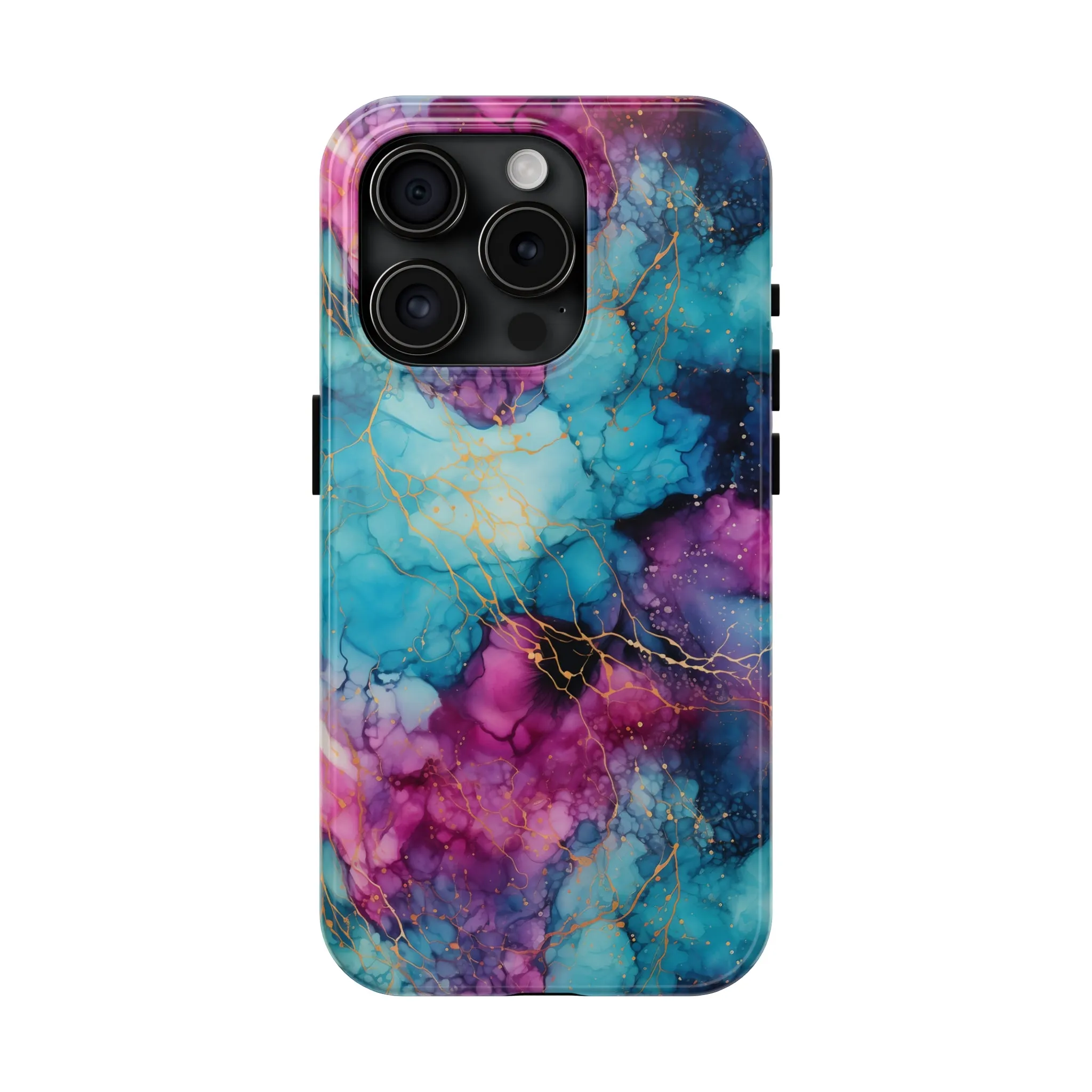 Blue and Purple Alcohol Ink Digital print Design Tough Phone Case compatible with a large variety of iPhone models, Gift, Phone Case