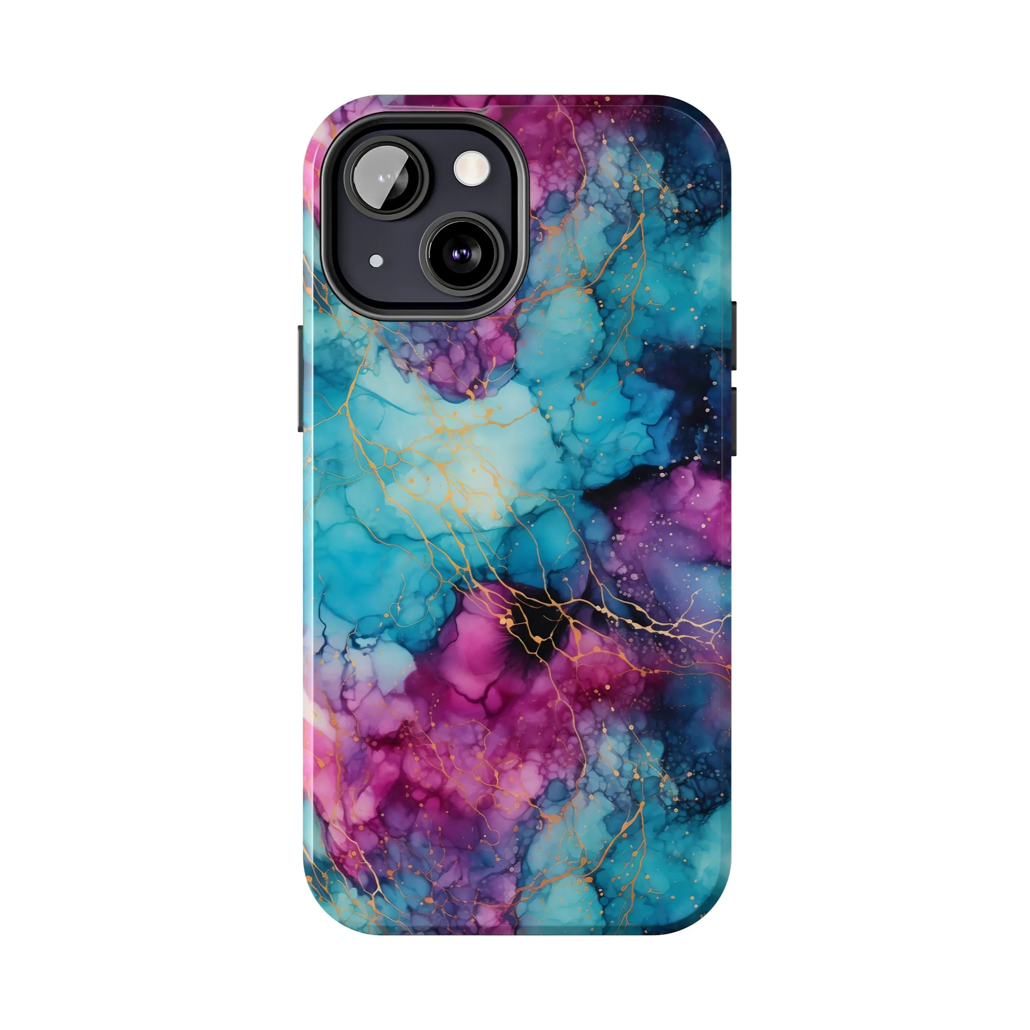 Blue and Purple Alcohol Ink Digital print Design Tough Phone Case compatible with a large variety of iPhone models, Gift, Phone Case