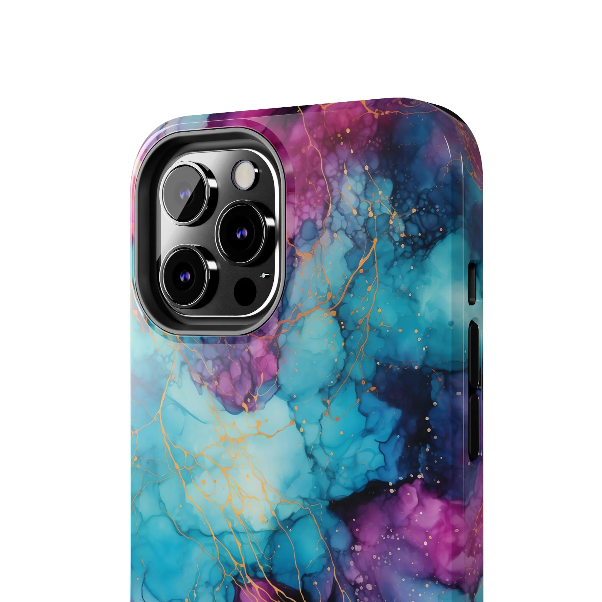 Blue and Purple Alcohol Ink Digital print Design Tough Phone Case compatible with a large variety of iPhone models, Gift, Phone Case