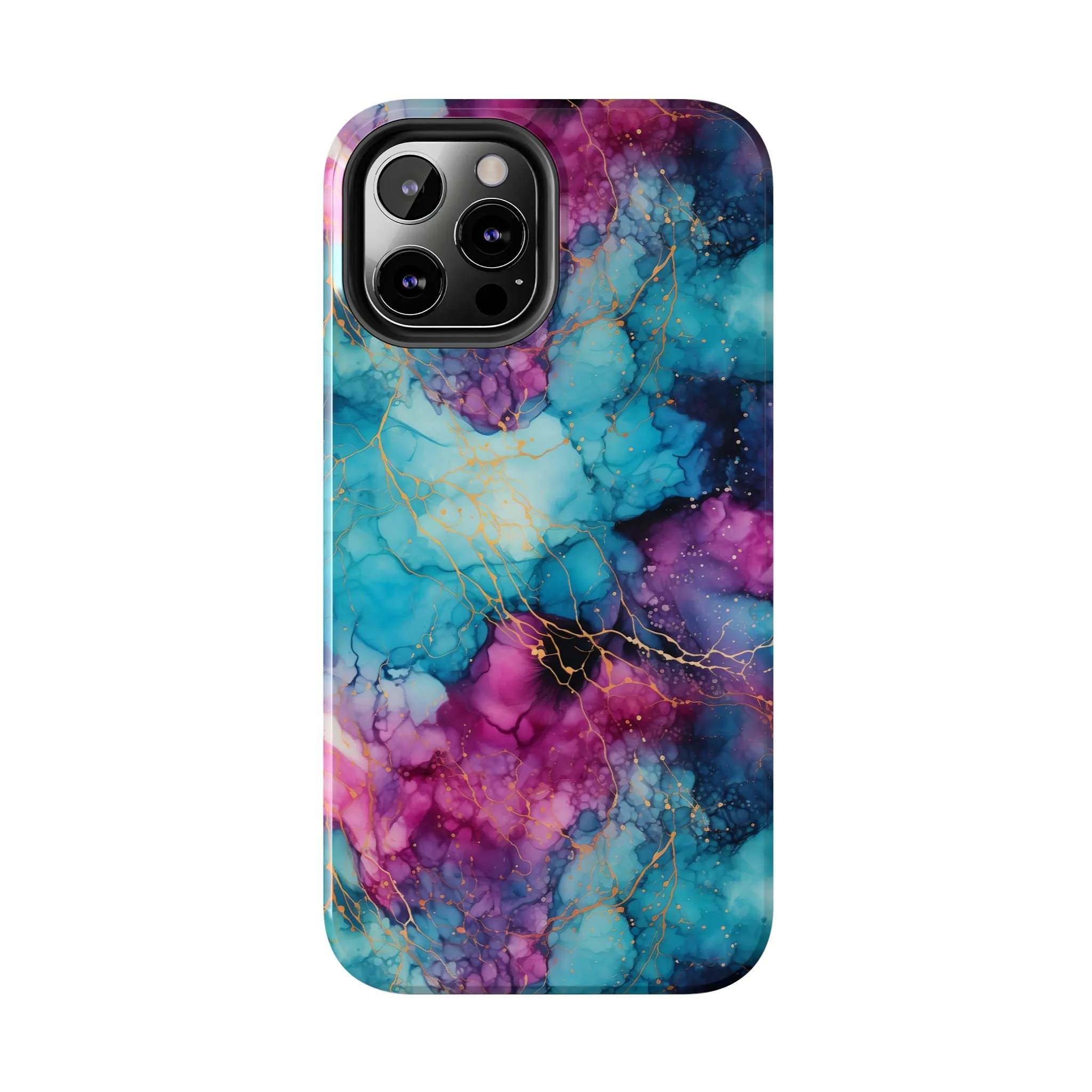 Blue and Purple Alcohol Ink Digital print Design Tough Phone Case compatible with a large variety of iPhone models, Gift, Phone Case