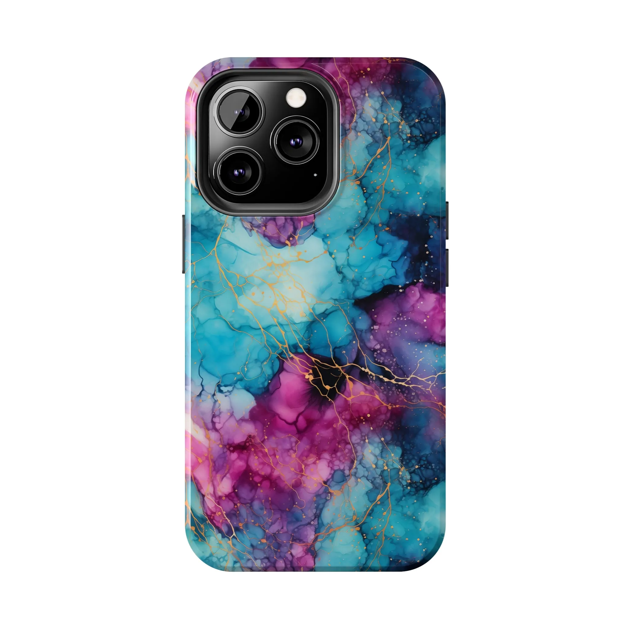 Blue and Purple Alcohol Ink Digital print Design Tough Phone Case compatible with a large variety of iPhone models, Gift, Phone Case