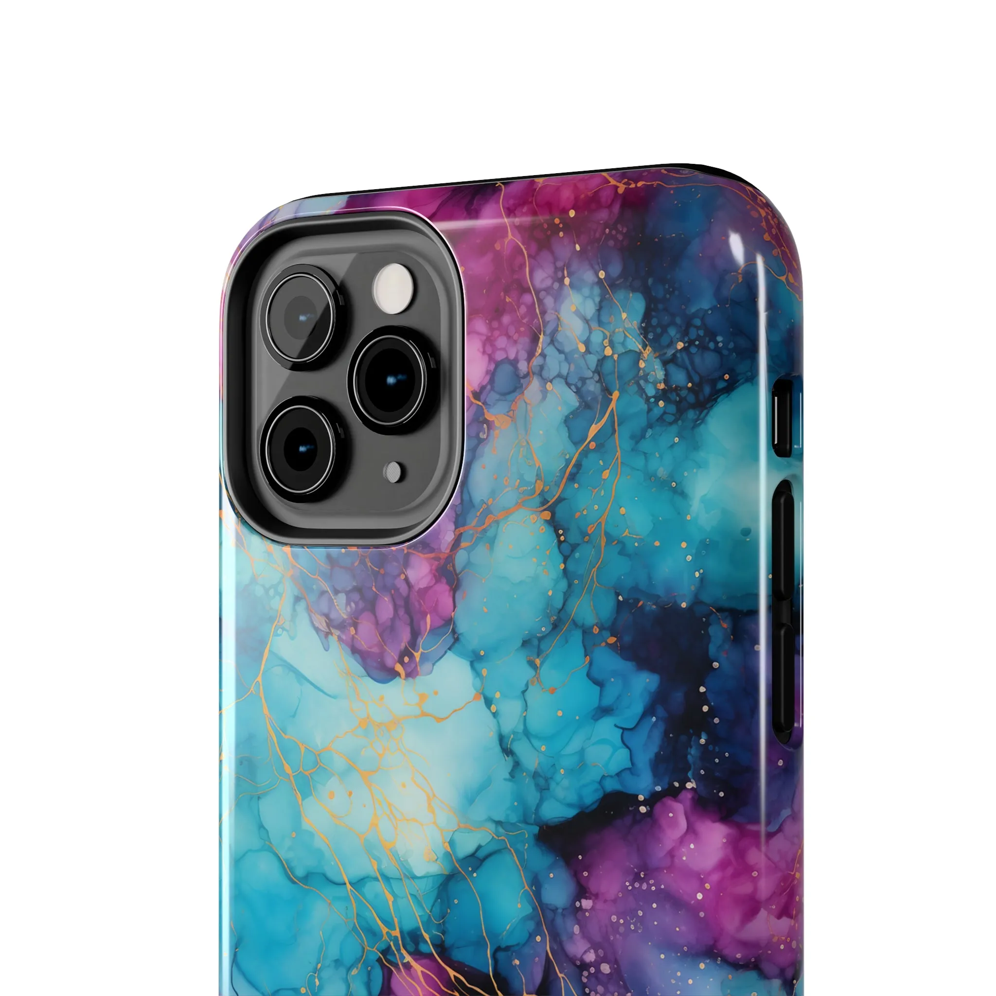 Blue and Purple Alcohol Ink Digital print Design Tough Phone Case compatible with a large variety of iPhone models, Gift, Phone Case