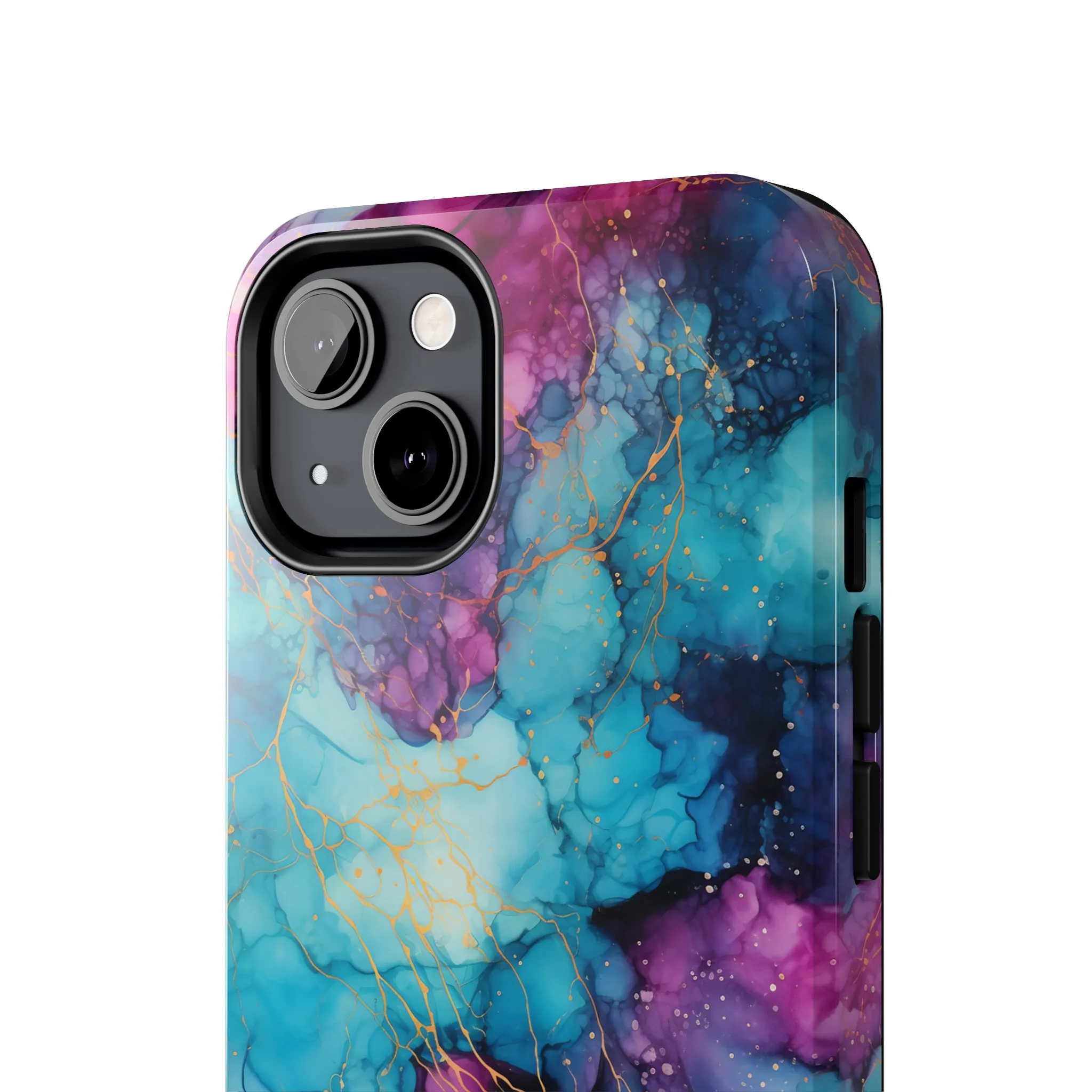 Blue and Purple Alcohol Ink Digital print Design Tough Phone Case compatible with a large variety of iPhone models, Gift, Phone Case