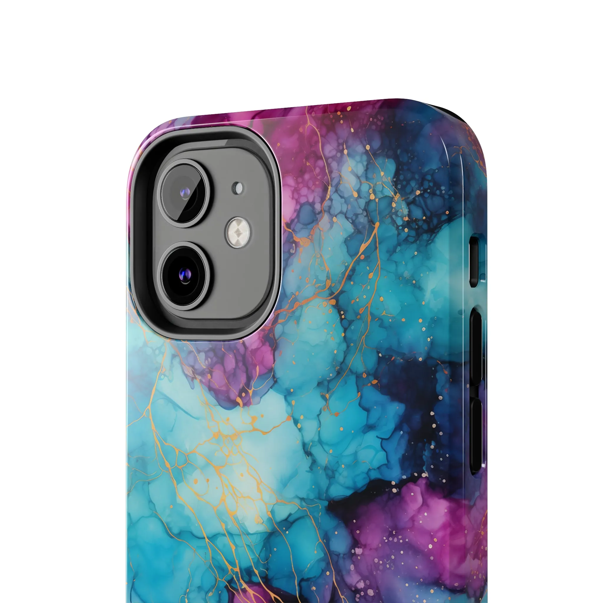 Blue and Purple Alcohol Ink Digital print Design Tough Phone Case compatible with a large variety of iPhone models, Gift, Phone Case