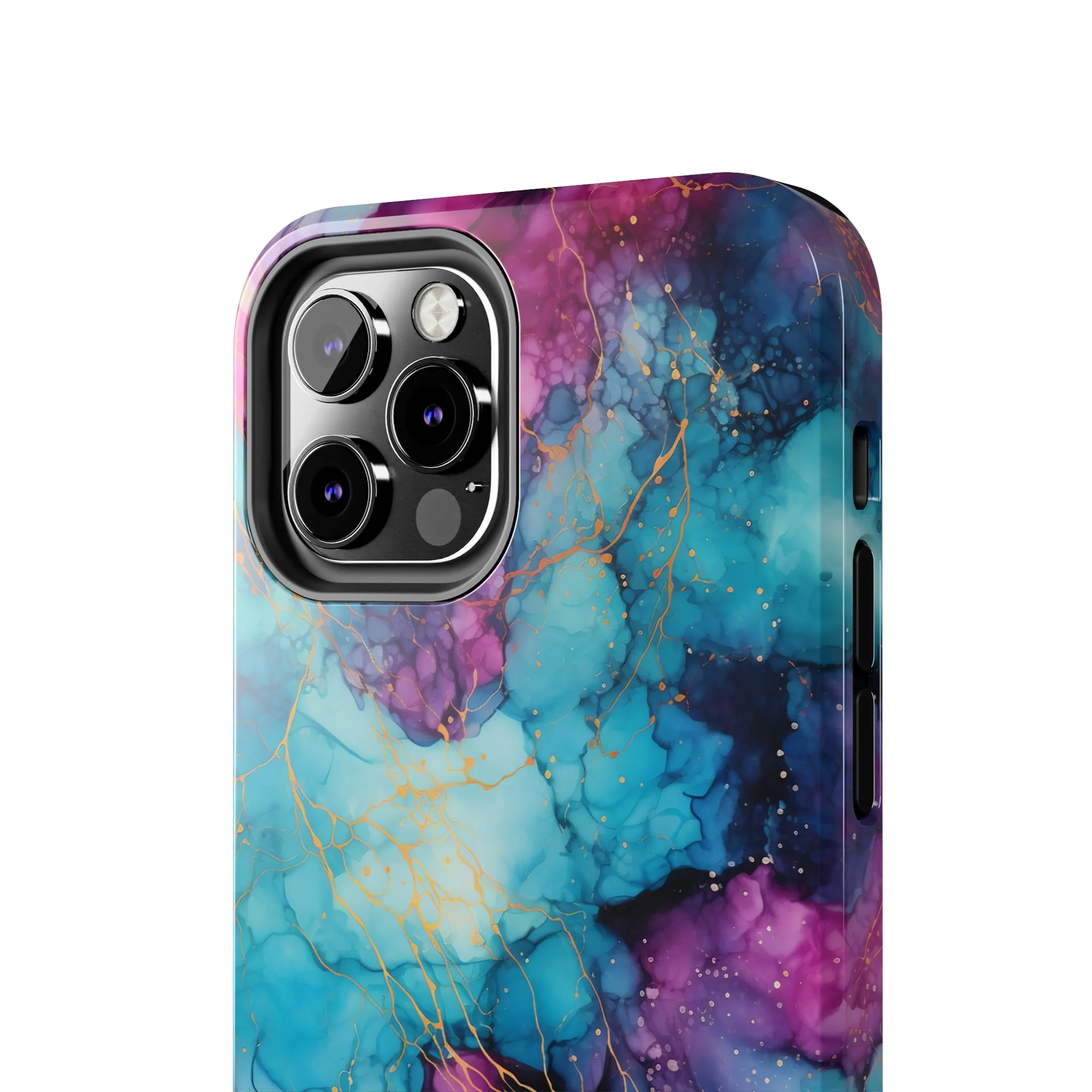 Blue and Purple Alcohol Ink Digital print Design Tough Phone Case compatible with a large variety of iPhone models, Gift, Phone Case